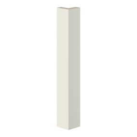 GoodHome Stevia Innovo handleless gloss cream slab Gloss cream Corner post, (W)48mm