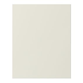 GoodHome Stevia Innovo handleless gloss cream slab Standard Clad on end panel (H)715mm (W)595mm