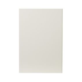 GoodHome Stevia Innovo handleless gloss cream slab Standard Clad on end panel (H)934mm (W)640mm