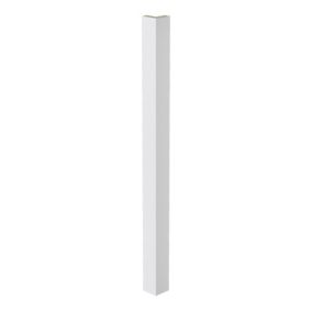 GoodHome Stevia Innovo handleless gloss light grey slab Standard Corner post, (W)48mm (H)715mm