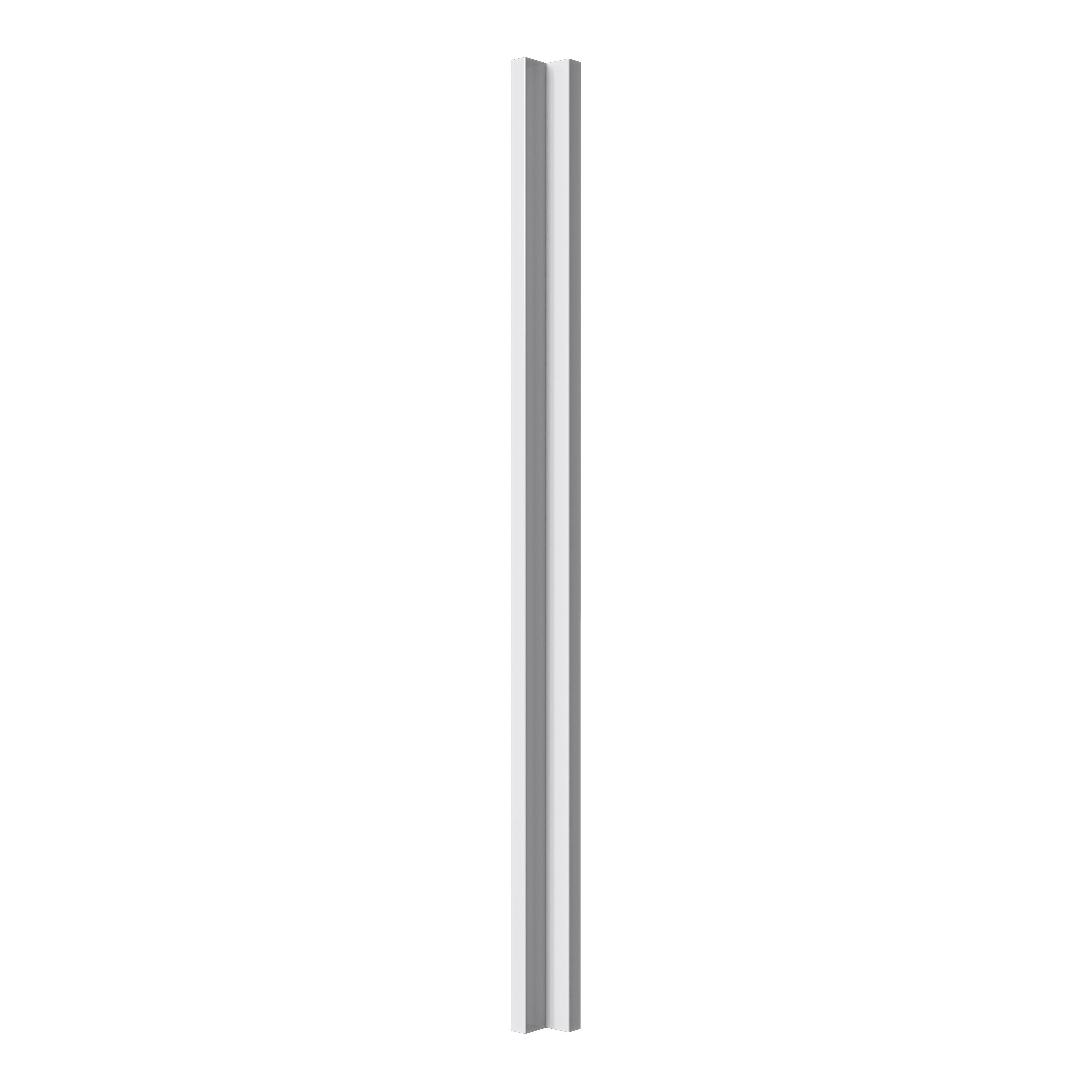 GoodHome Stevia Innovo handleless Gloss light grey Standard Corner post, (W)34mm (H)895mm