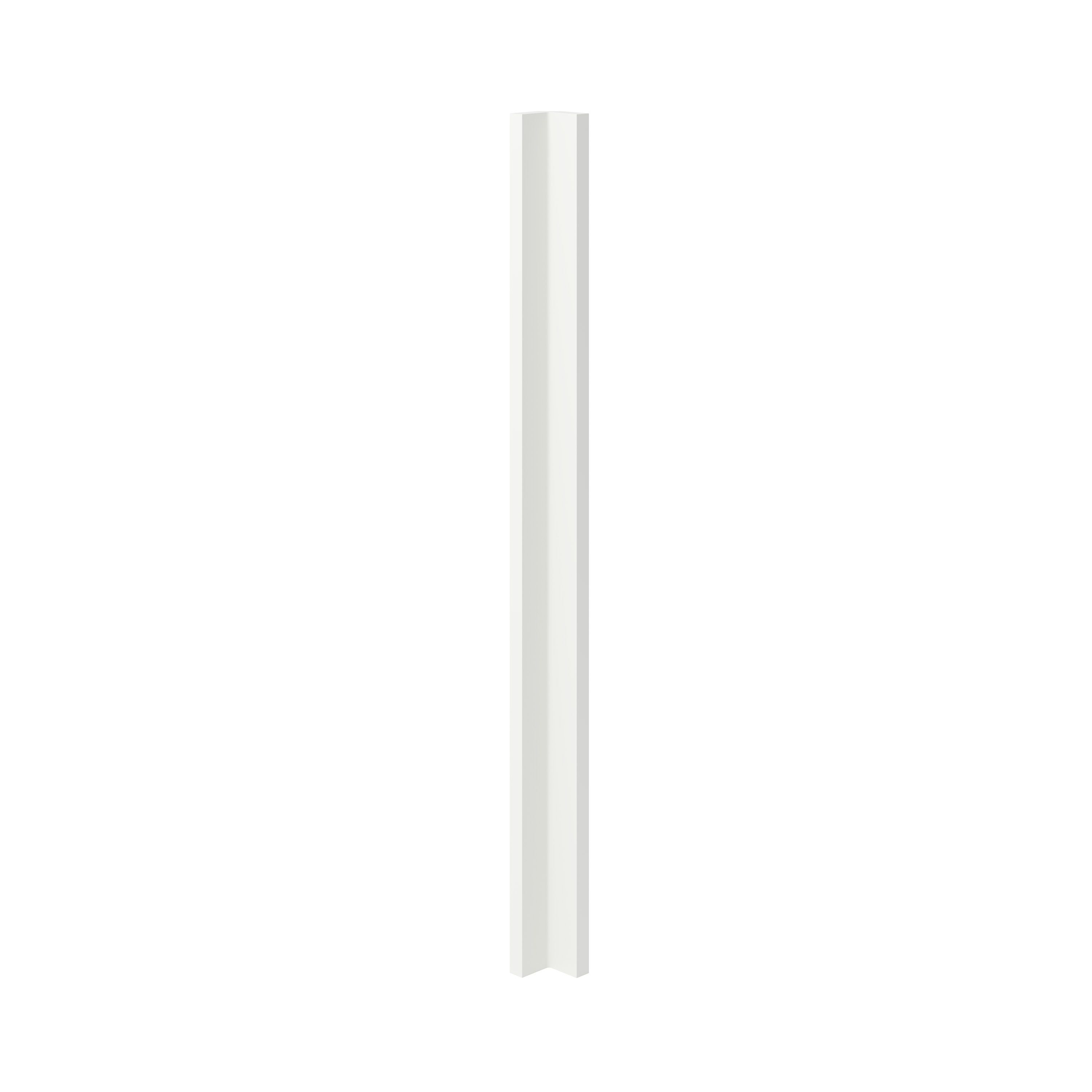 GoodHome Stevia Innovo handleless gloss white slab Gloss white Standard Corner post, (W)34mm (L)895mm