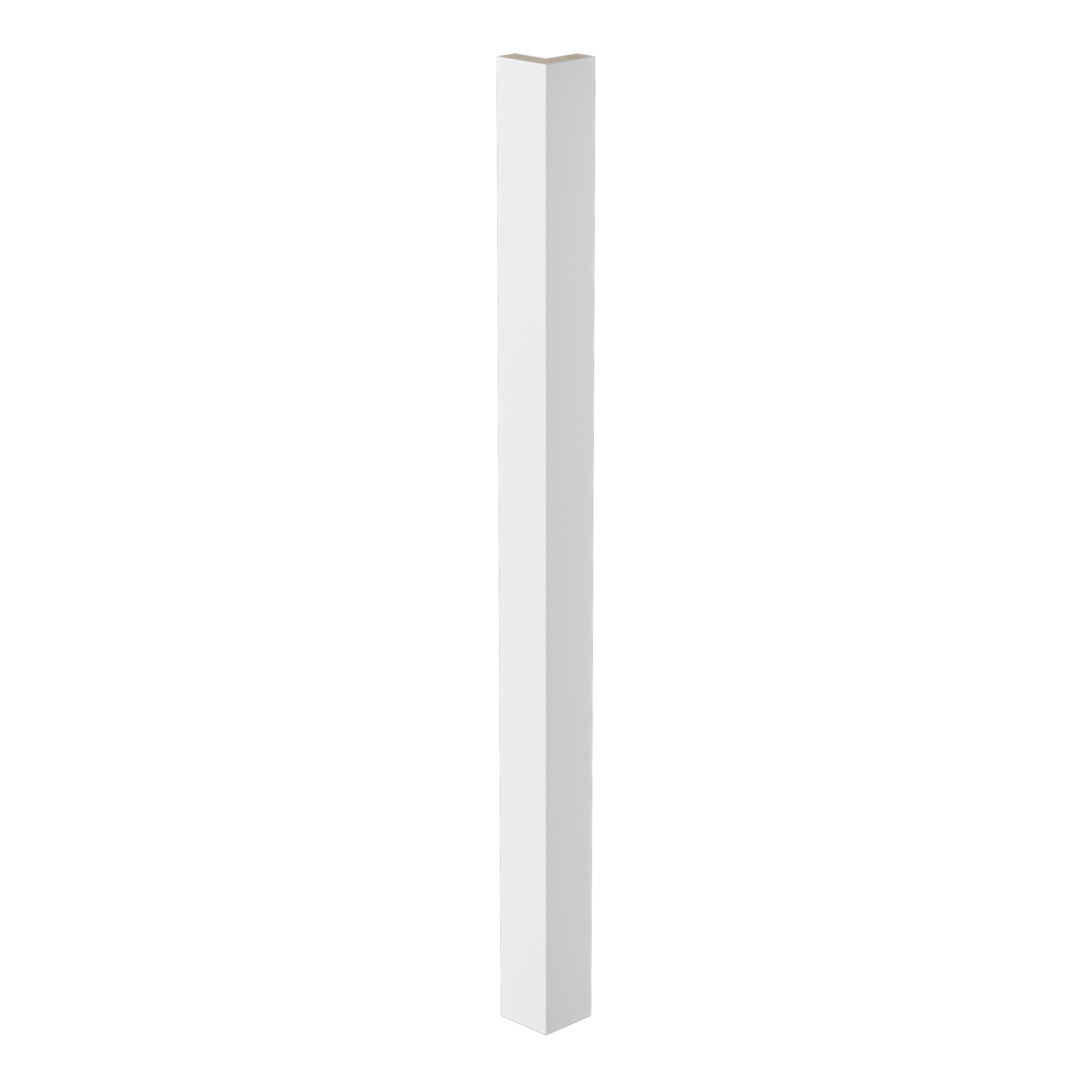 GoodHome Stevia Innovo handleless gloss white slab Gloss white Standard Corner post, (W)48mm (L)715mm