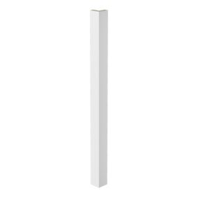 GoodHome Stevia Innovo handleless gloss white slab Gloss white Standard Corner post, (W)48mm (L)715mm