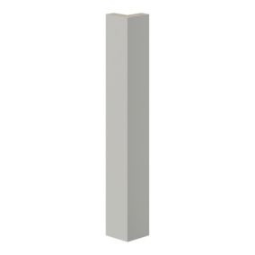GoodHome Stevia Innovo handleless matt light grey slab Standard Corner post, (W)48mm (H)340mm