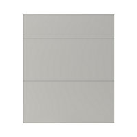 GoodHome Stevia Matt Pewter grey slab Drawer front (W)600mm, Pack of 3