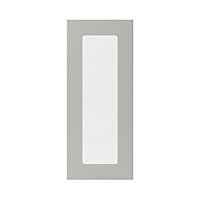 GoodHome Stevia Matt Pewter grey slab Glazed Cabinet door (W)300mm (H)715mm (T)18mm
