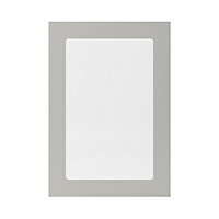 GoodHome Stevia Matt Pewter grey slab Glazed Cabinet door (W)500mm (H)715mm (T)18mm