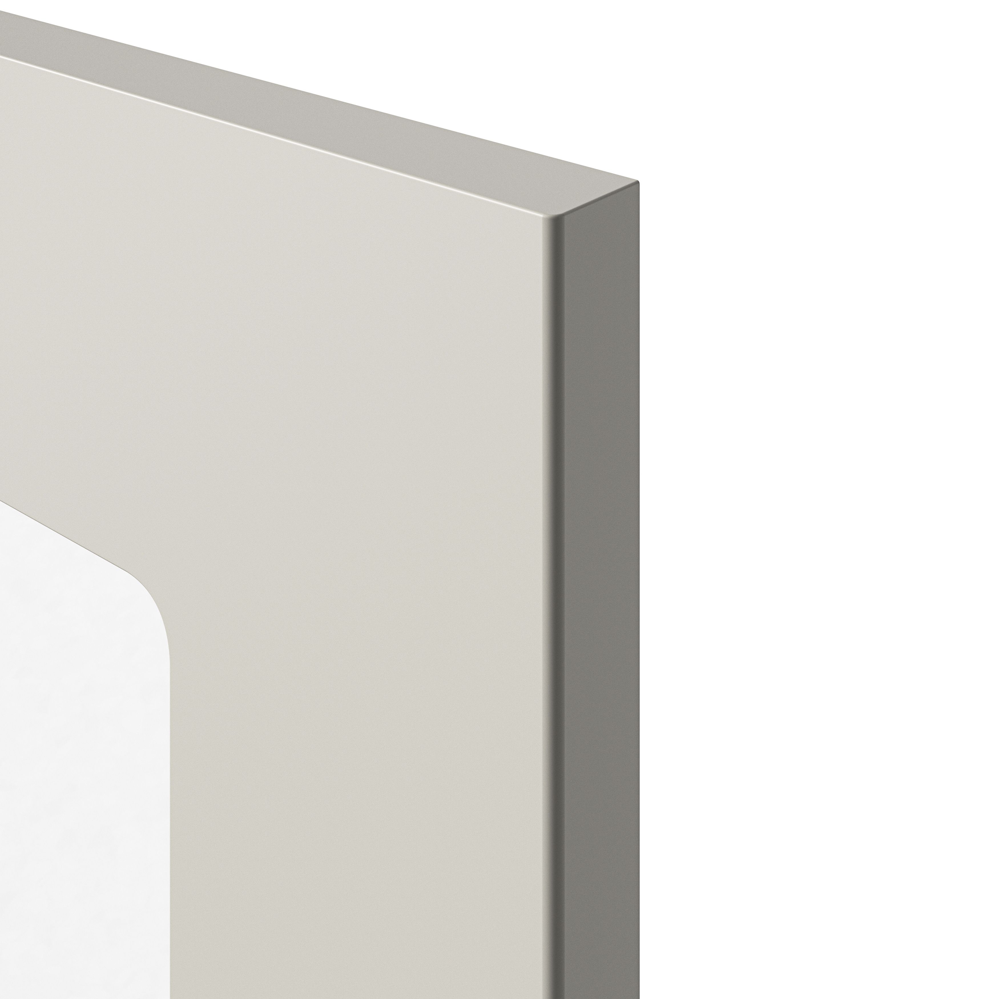 GoodHome Stevia Matt sandstone slab Tall glazed Cabinet door (W)500mm (H)895mm (T)18mm