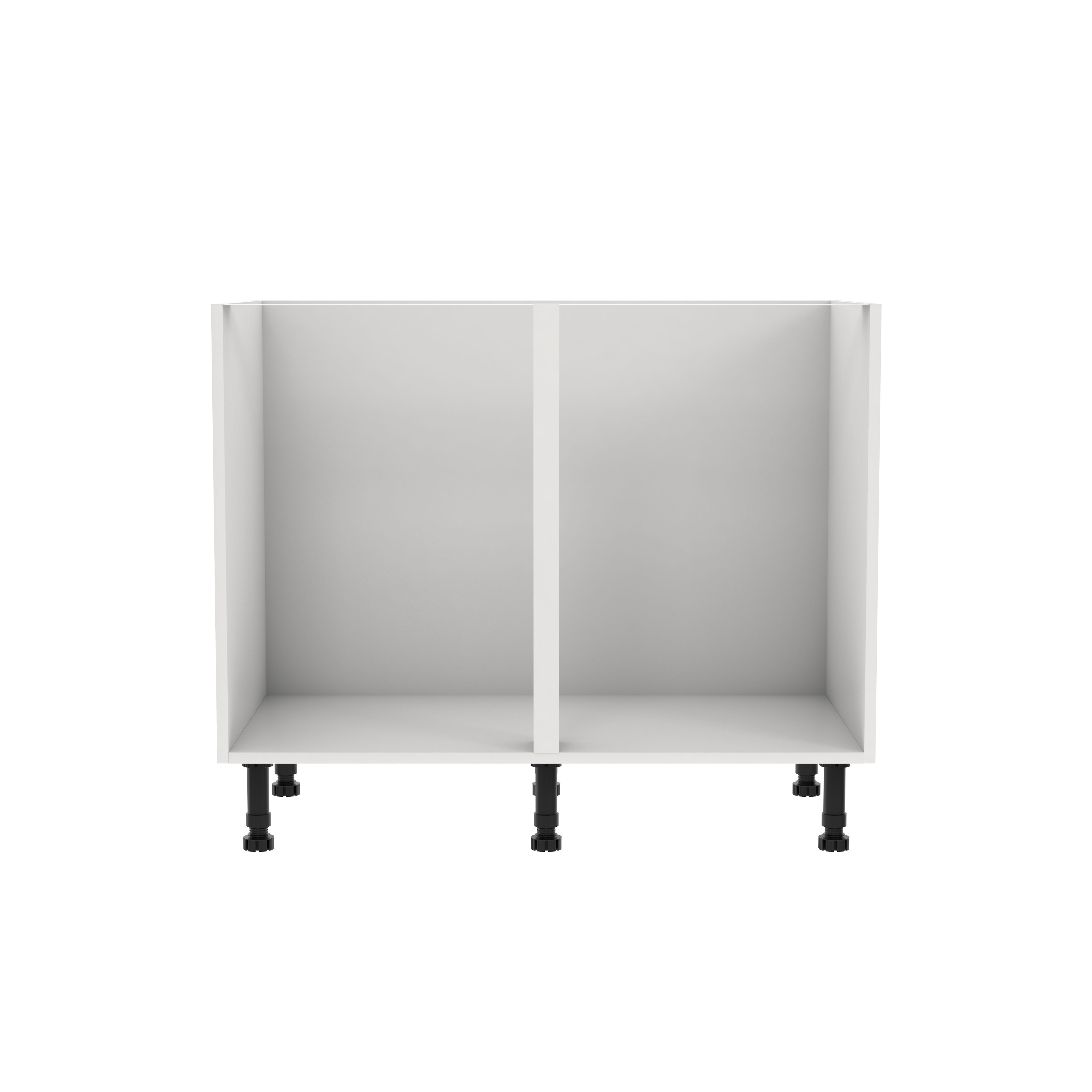 GoodHome Stevia Matt white Gloss white slab Base Kitchen cabinet W 1000mm H 870mm