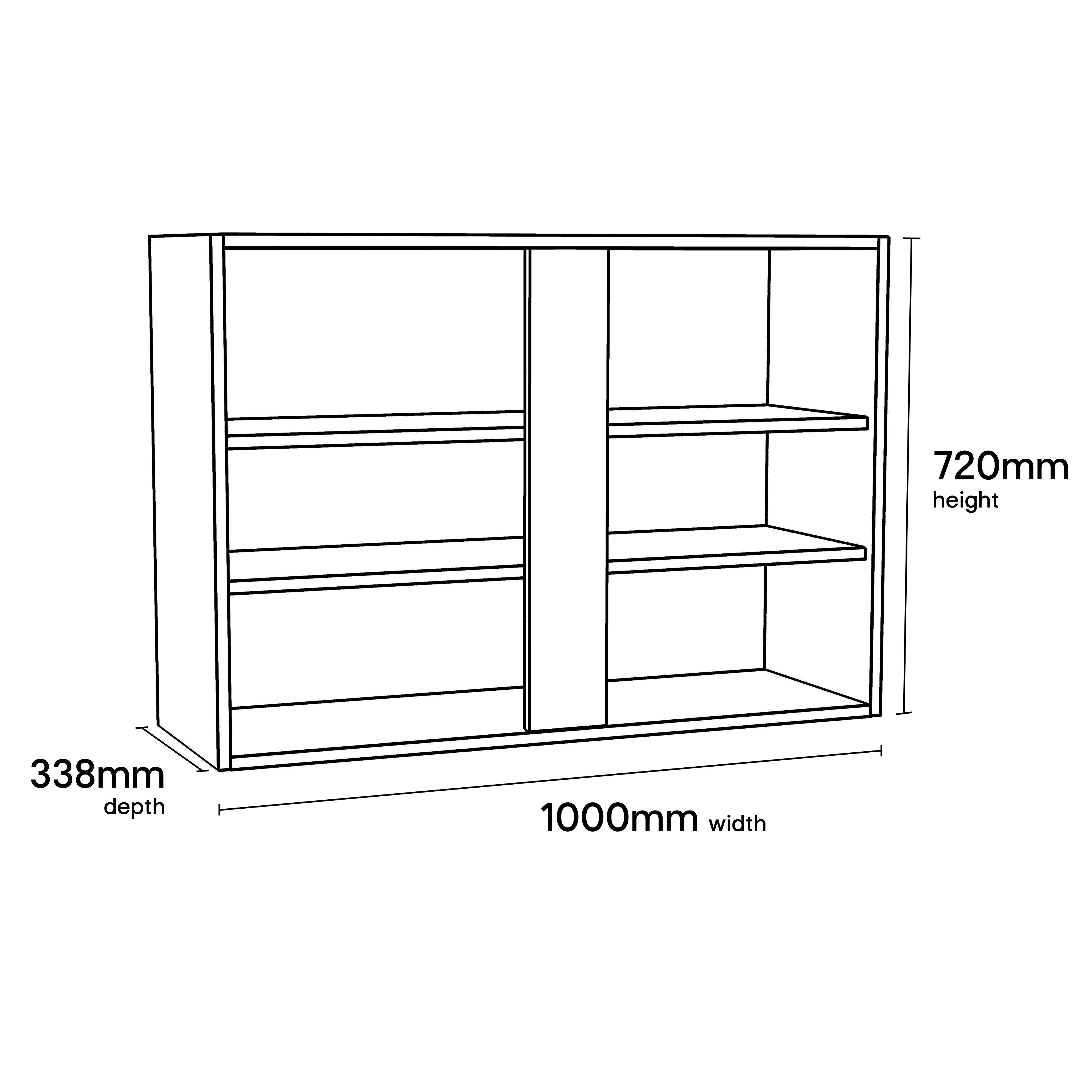 GoodHome Stevia Matt white Wall Kitchen cabinet (W) 1000mm (H)720mm