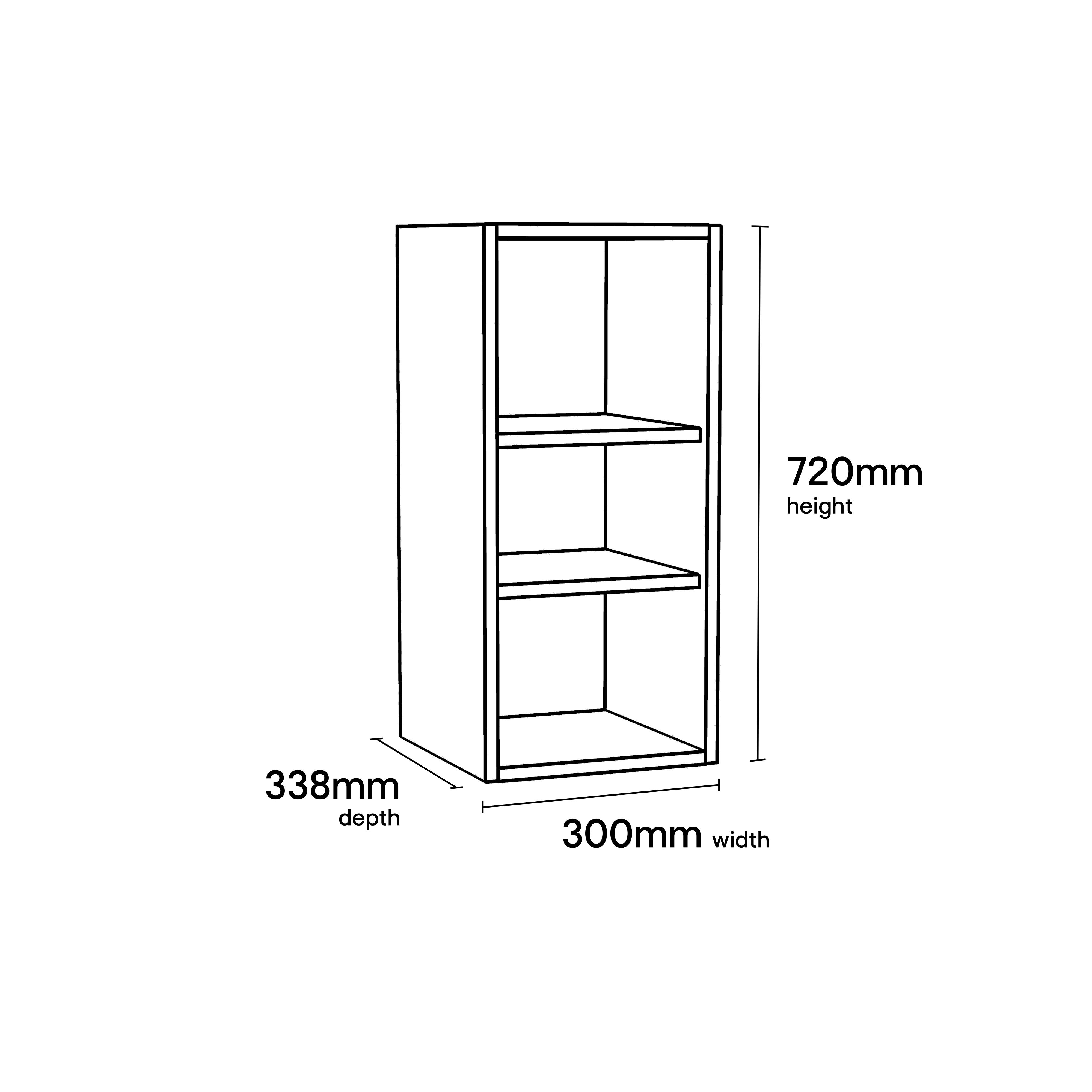 GoodHome Stevia Matt white Wall Kitchen cabinet (W) 300mm (H)720mm