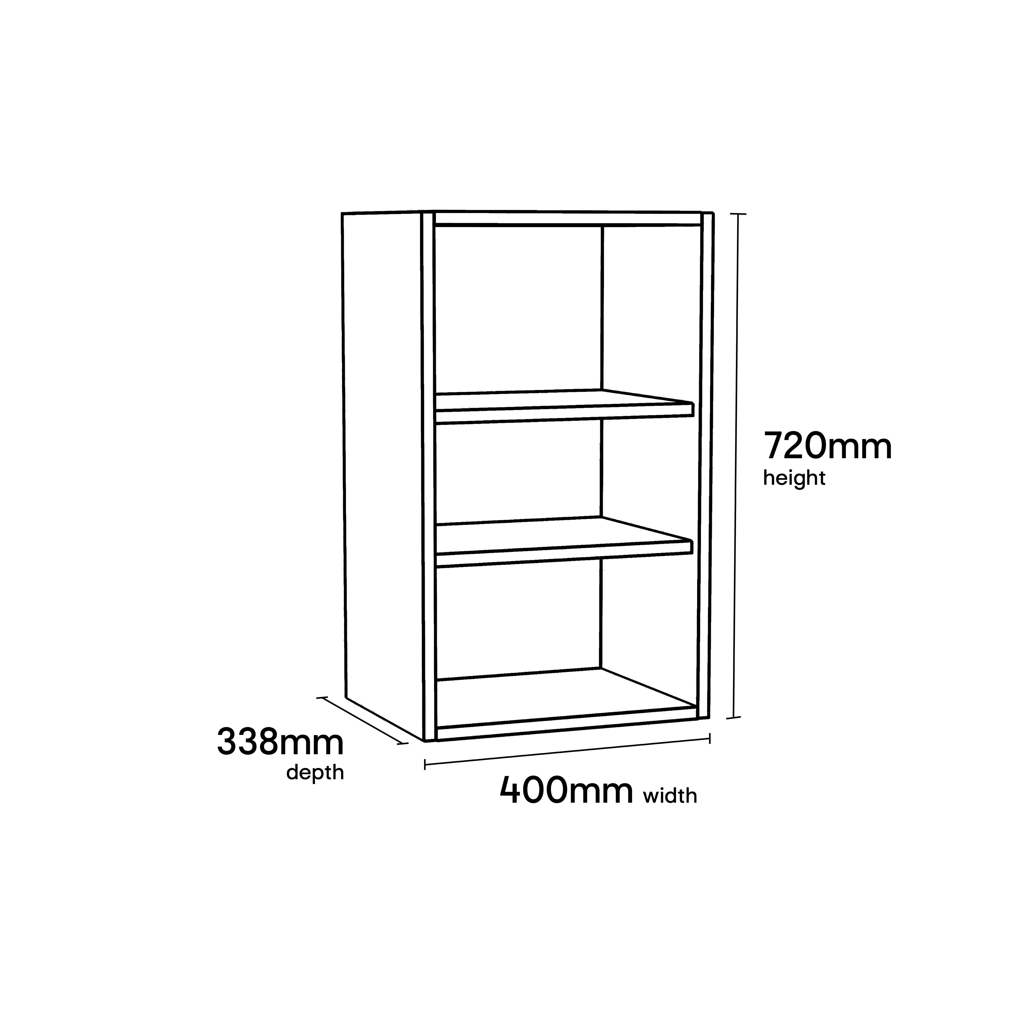 GoodHome Stevia Matt white Wall Kitchen cabinet (W) 400mm (H)720mm
