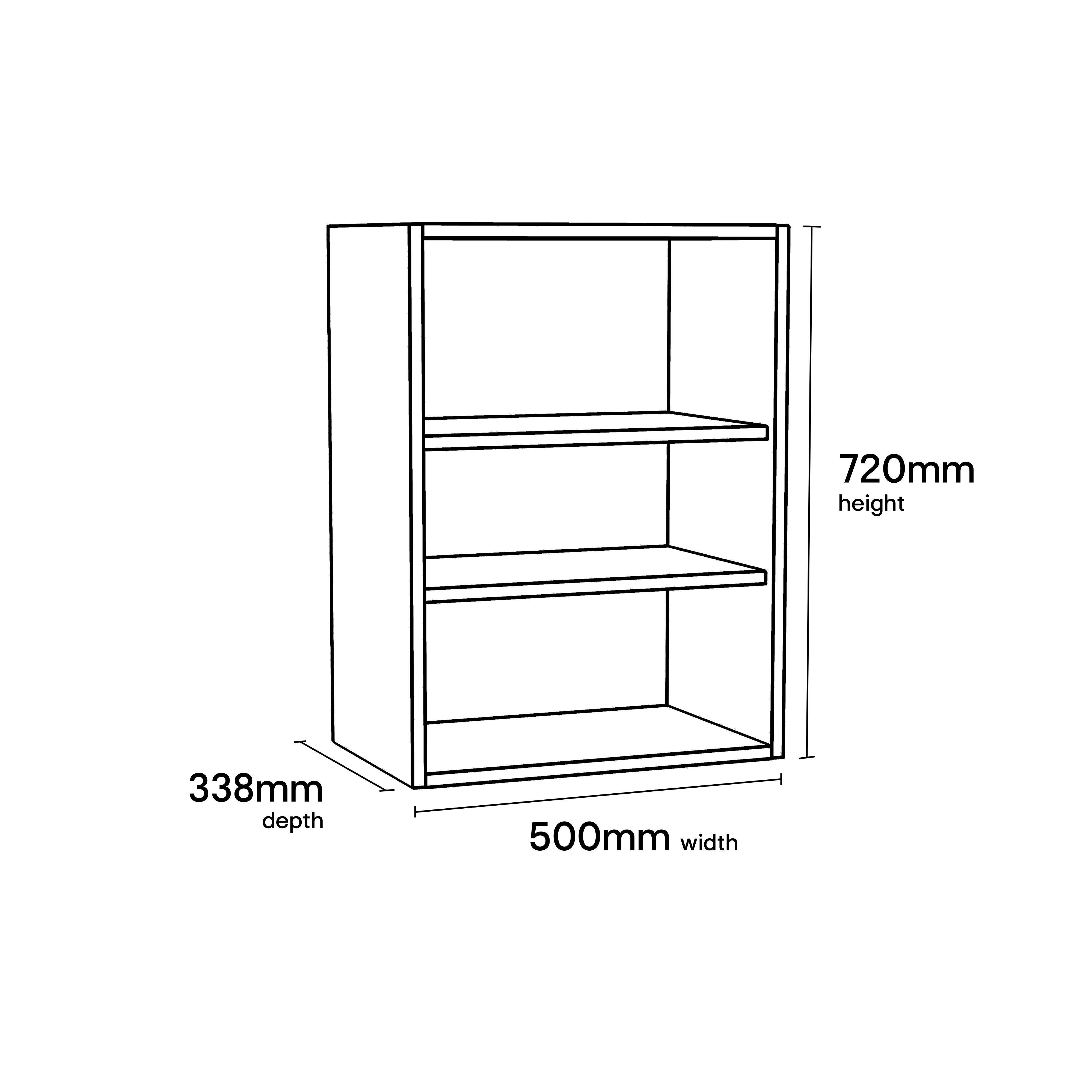 GoodHome Stevia Matt white Wall Kitchen cabinet (W) 500mm (H)720mm