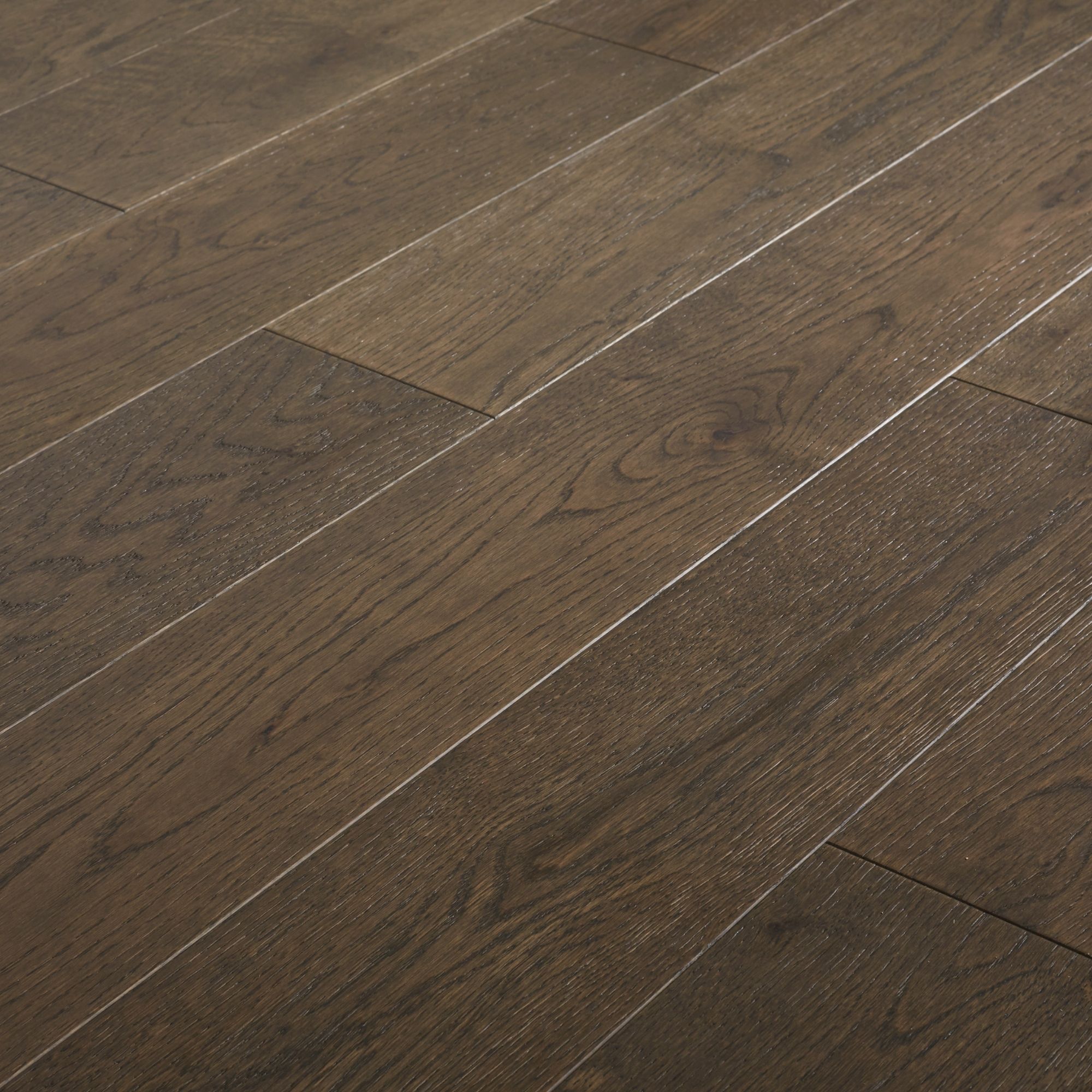 GoodHome Sumbing Grey Oak Real wood top layer flooring, 1.4m² Pack