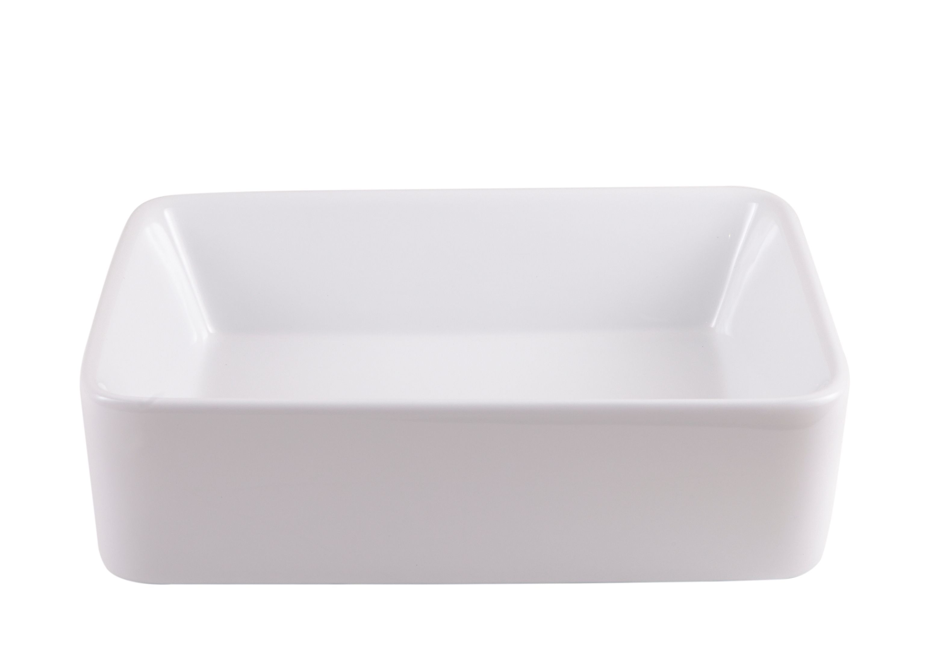 GoodHome Surma Gloss White Rectangular Counter top Basin (W)48cm