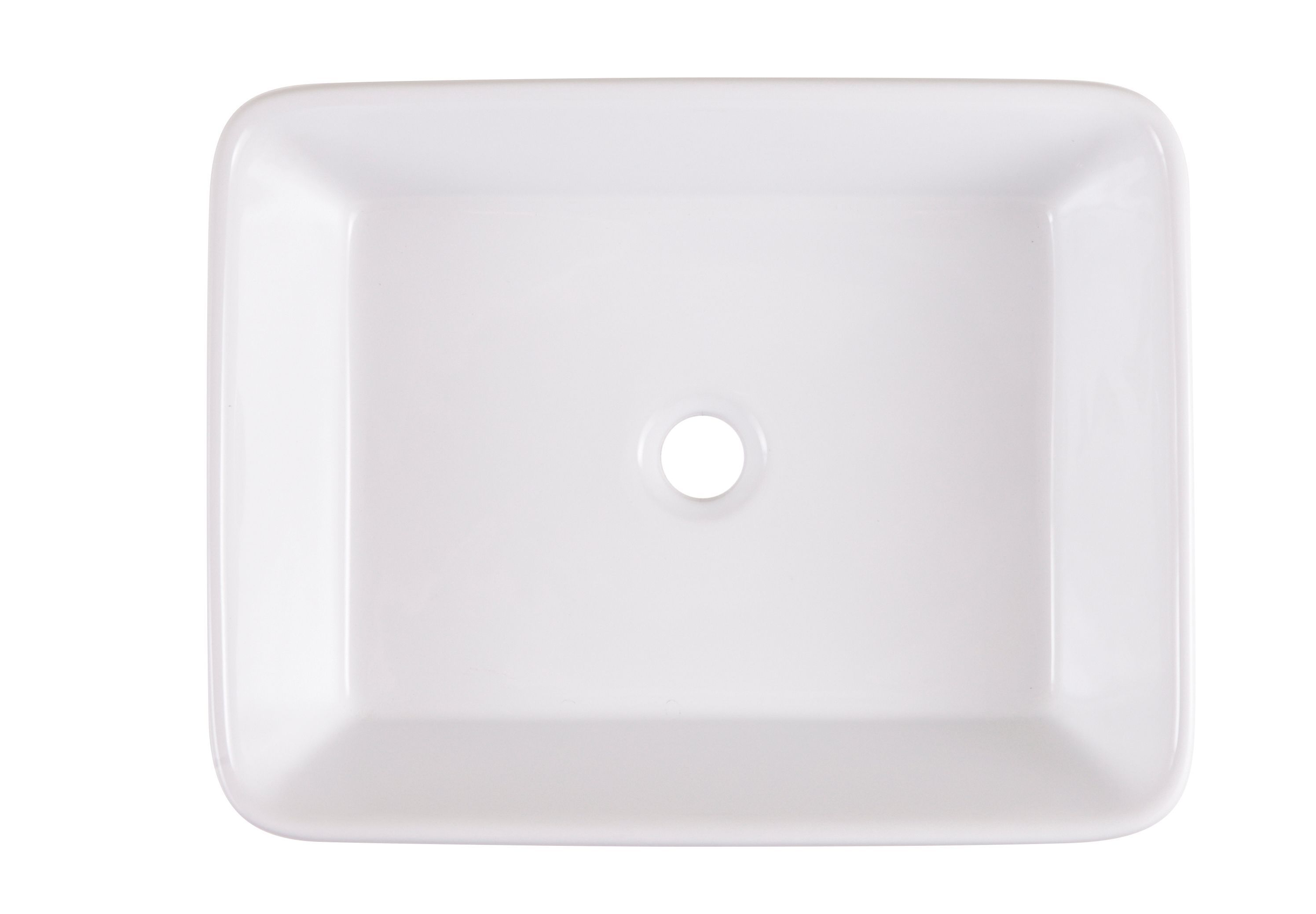 GoodHome Surma Gloss White Rectangular Single Counter top Basin (W)48cm