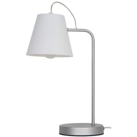 GoodHome Syenite Contemporary Brushed White Chrome effect Table light