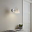 GoodHome Syenite Grey & white Chrome effect Wall light