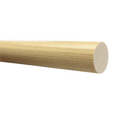 GoodHome Symi Natural Oak effect Fixed Curtain pole, (L)2.5m (Dia)28mm