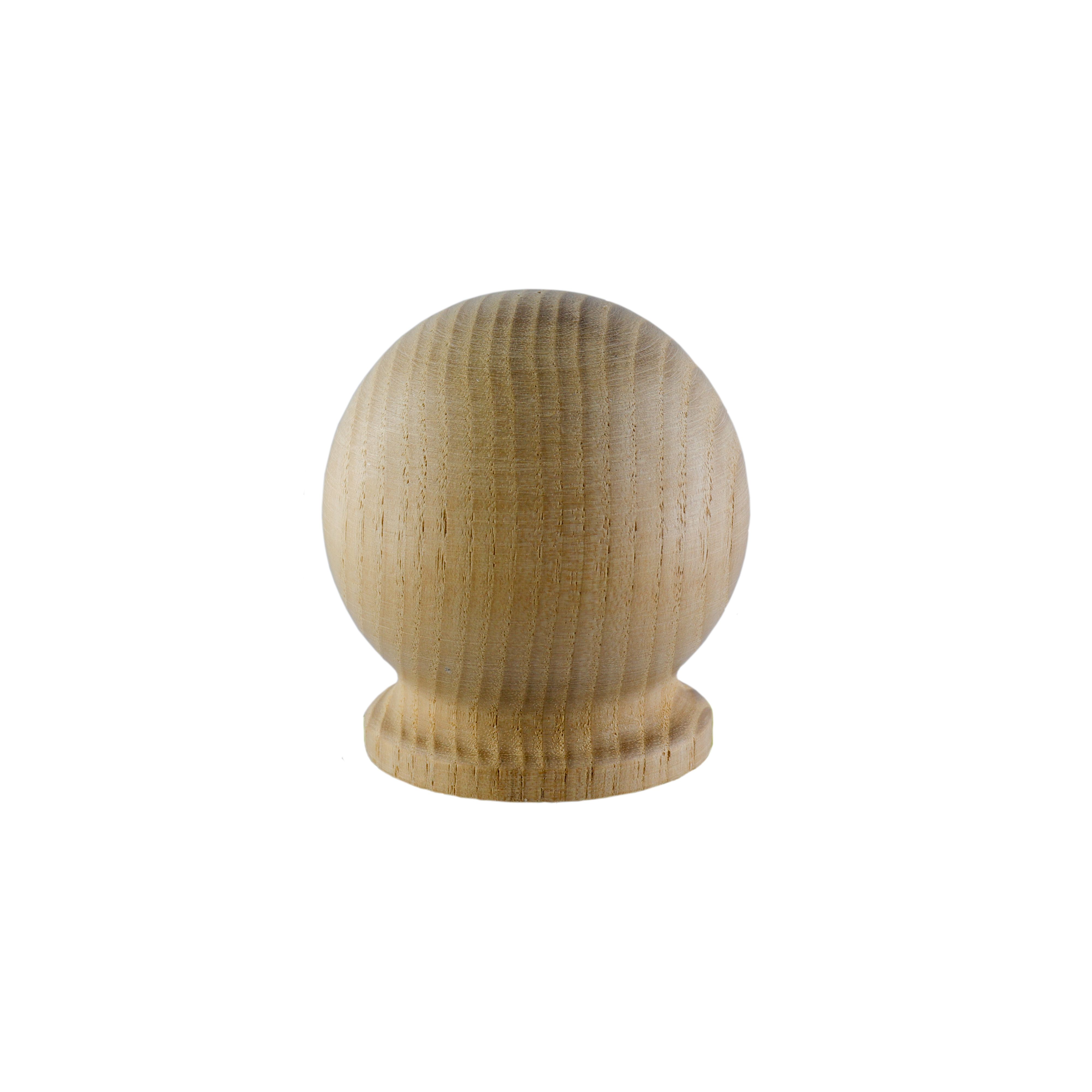 GoodHome Symi Natural Wood Ball Curtain pole finial (Dia)28mm