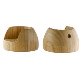 GoodHome Symi Natural Wood Recess Curtain pole bracket (Dia)28mm, Pack of 2