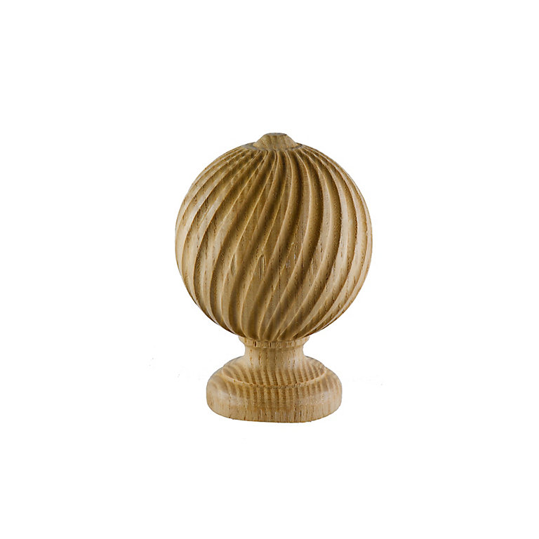 Goodhome Symi Natural Wood Stripped, Pineapple Curtain Pole
