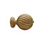 GoodHome Symi Natural Wood Stripped Curtain pole finial (Dia)28mm