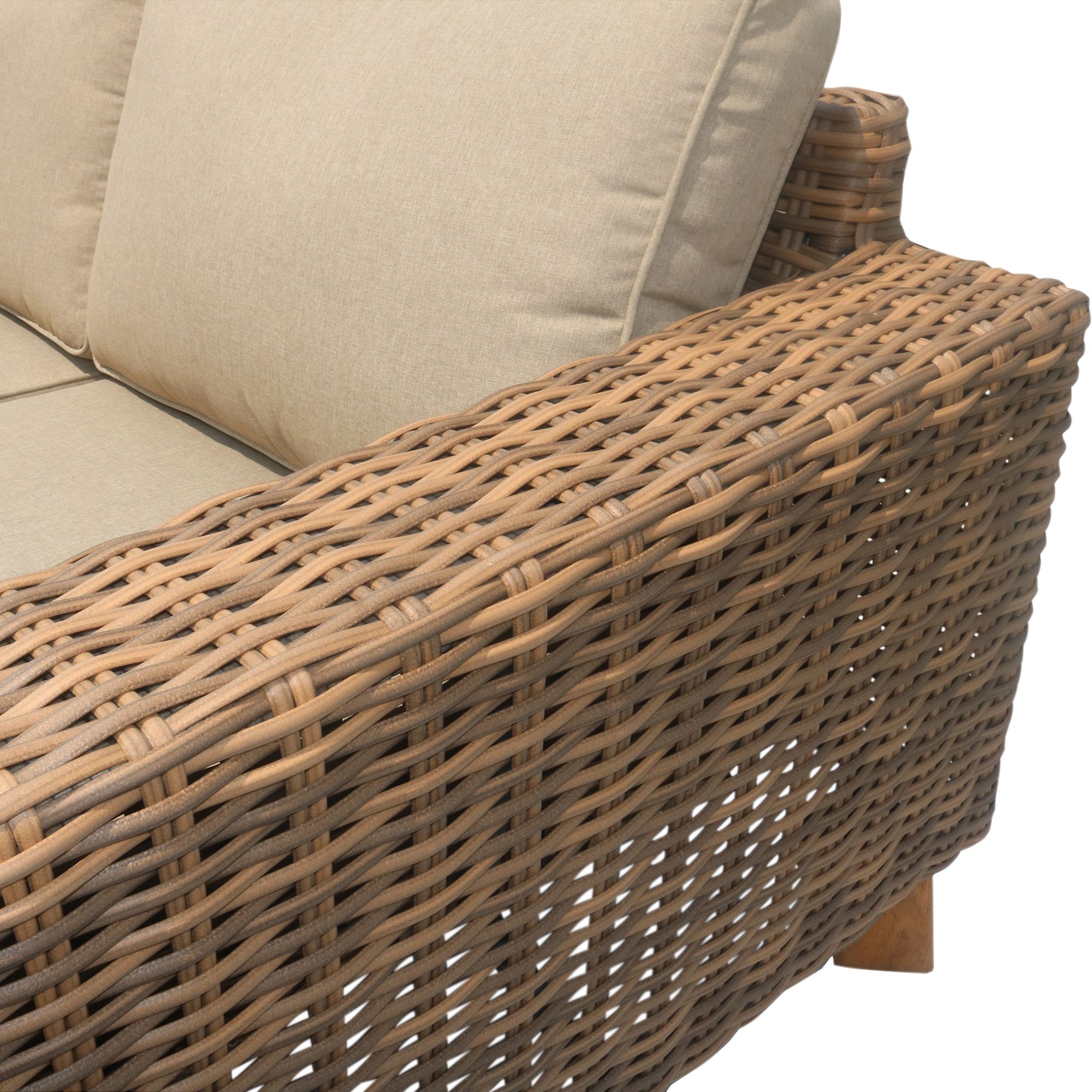 GoodHome Takutea Matt Brown Rattan effect 5 Seater Coffee set