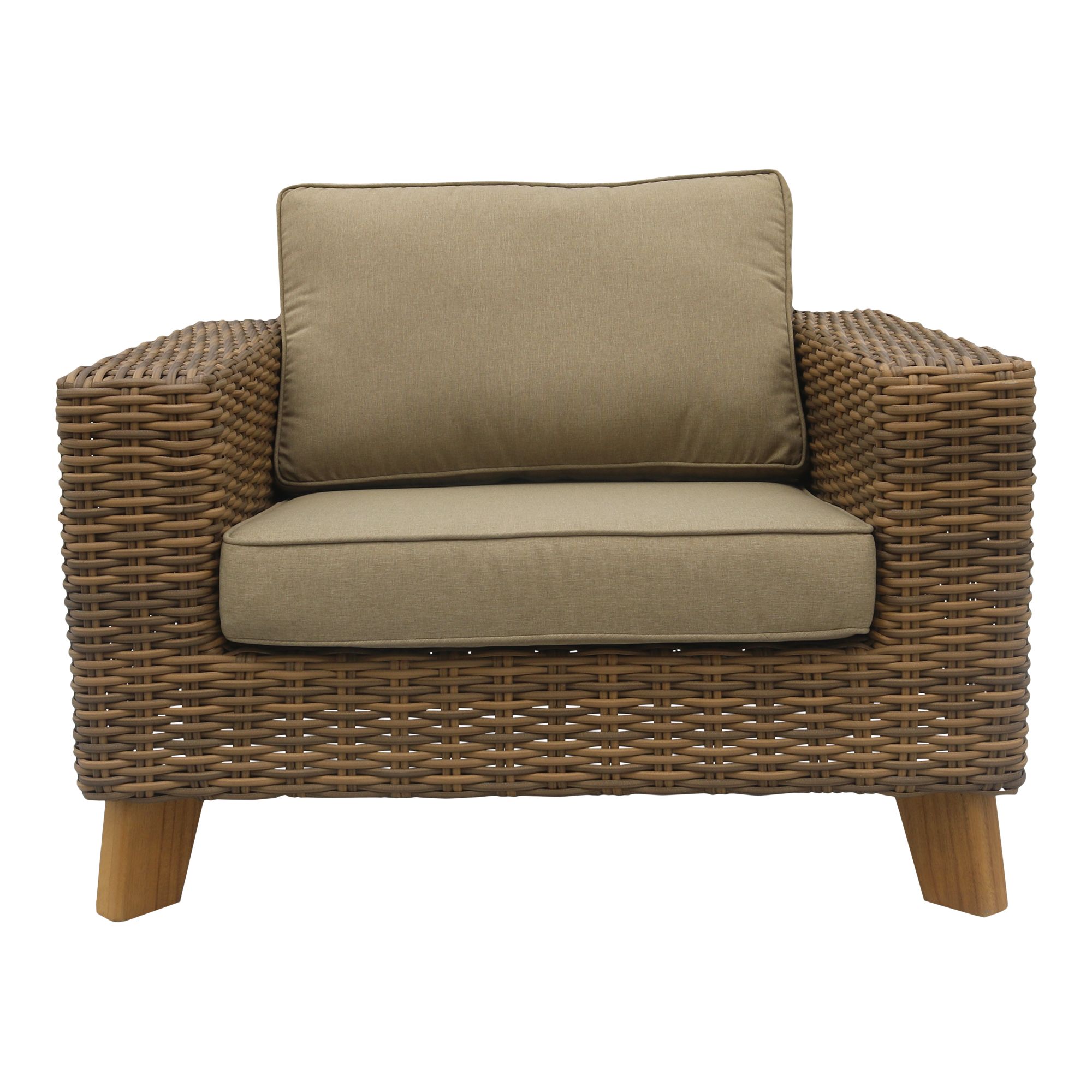 GoodHome Takutea Matt Brown Rattan effect 5 Seater Coffee set