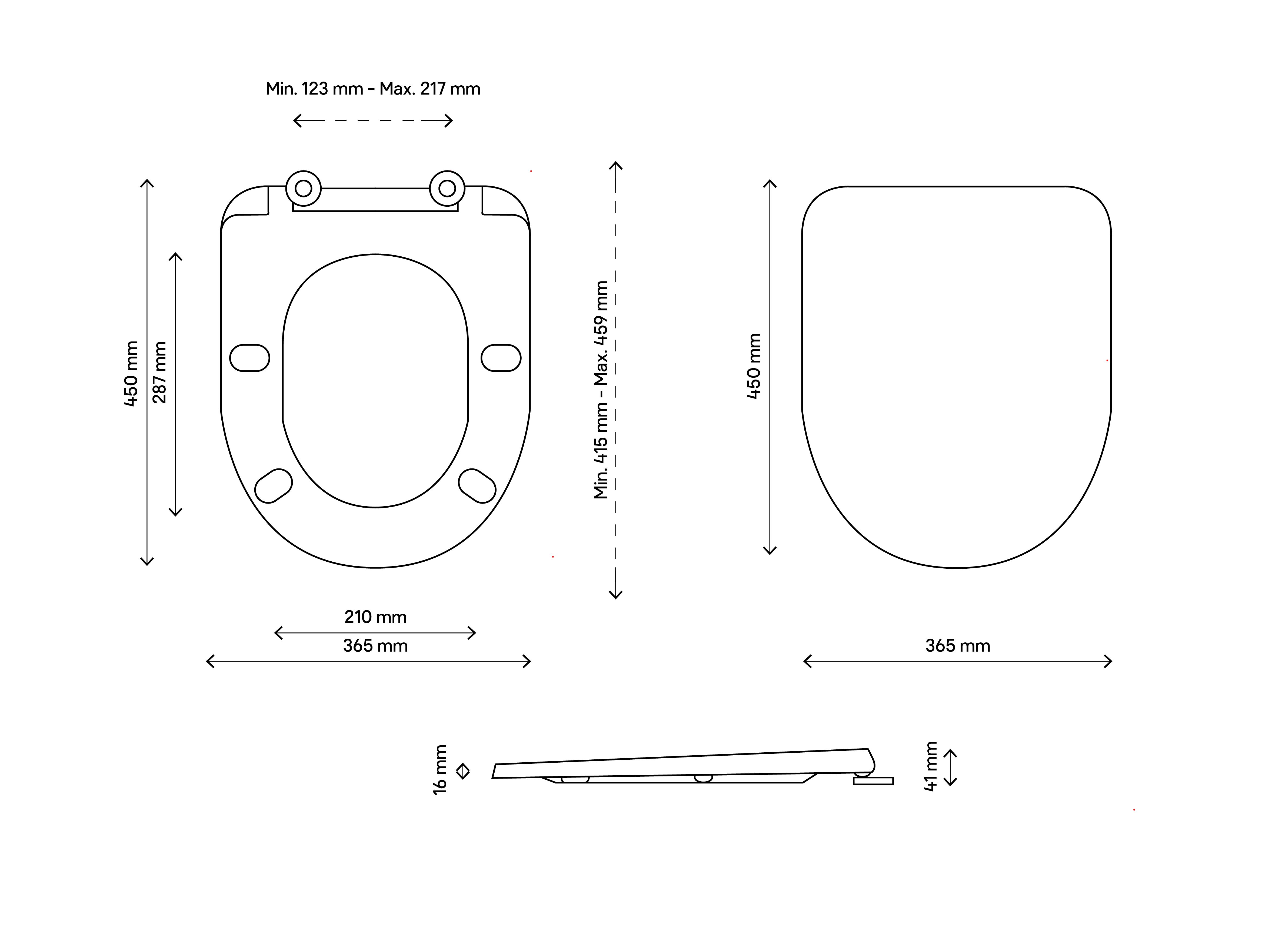 GoodHome Tanaro Grey D-shaped Soft close Toilet seat