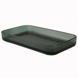 GoodHome Tanera Green Glass Soap dish (W)230mm