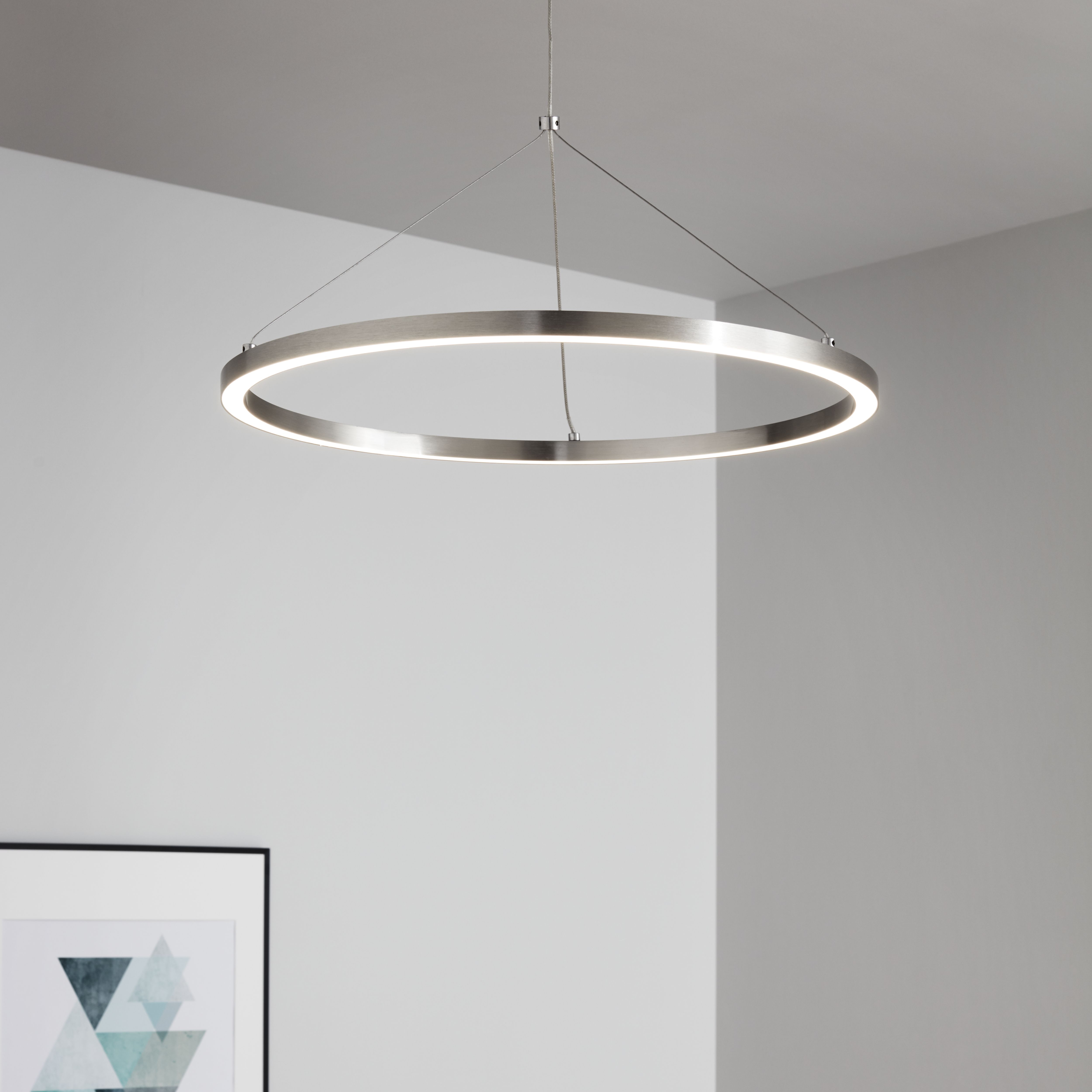 GoodHome Taphao Chrome effect LED Pendant ceiling light, (Dia)500mm