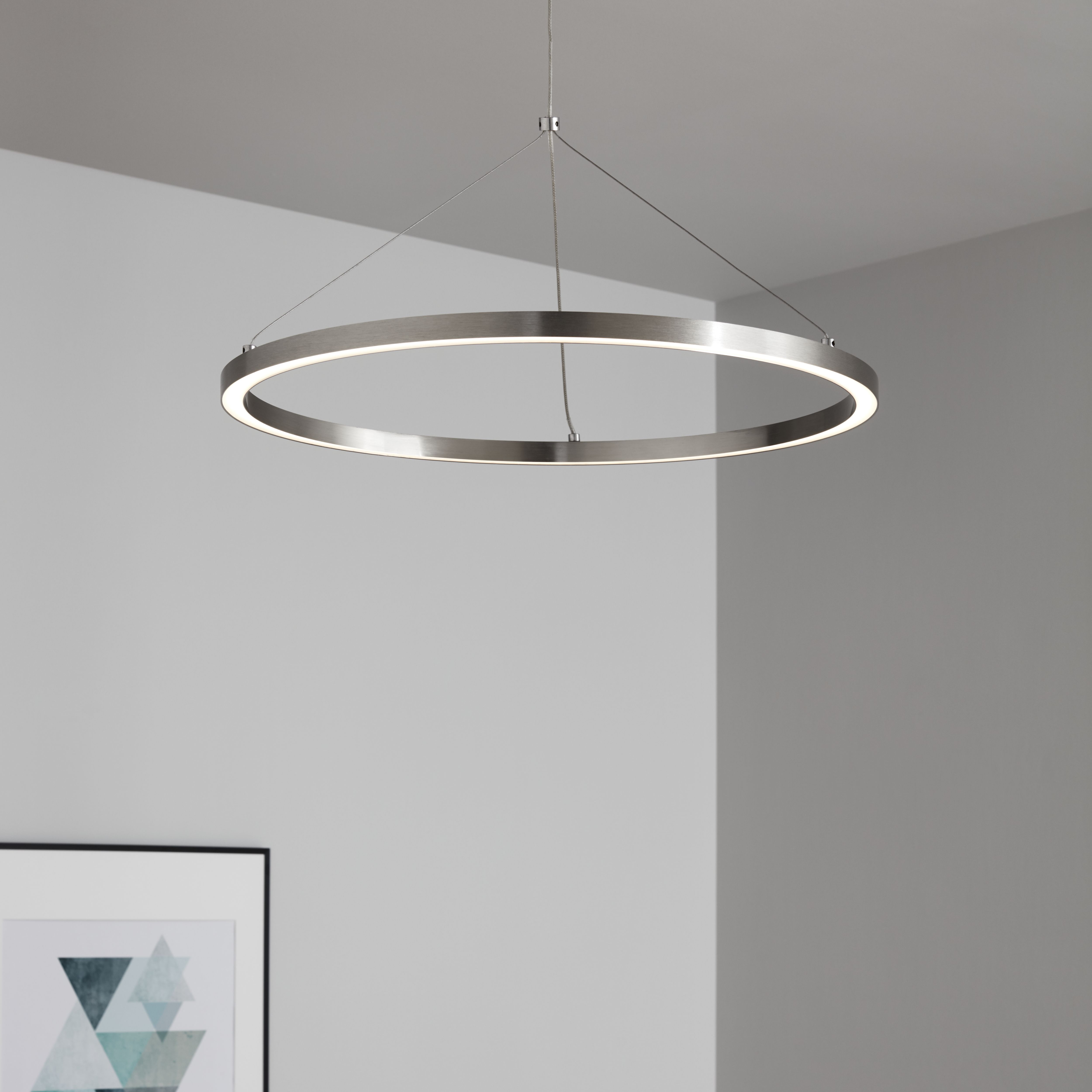 GoodHome Taphao Chrome effect LED Pendant ceiling light, (Dia)500mm