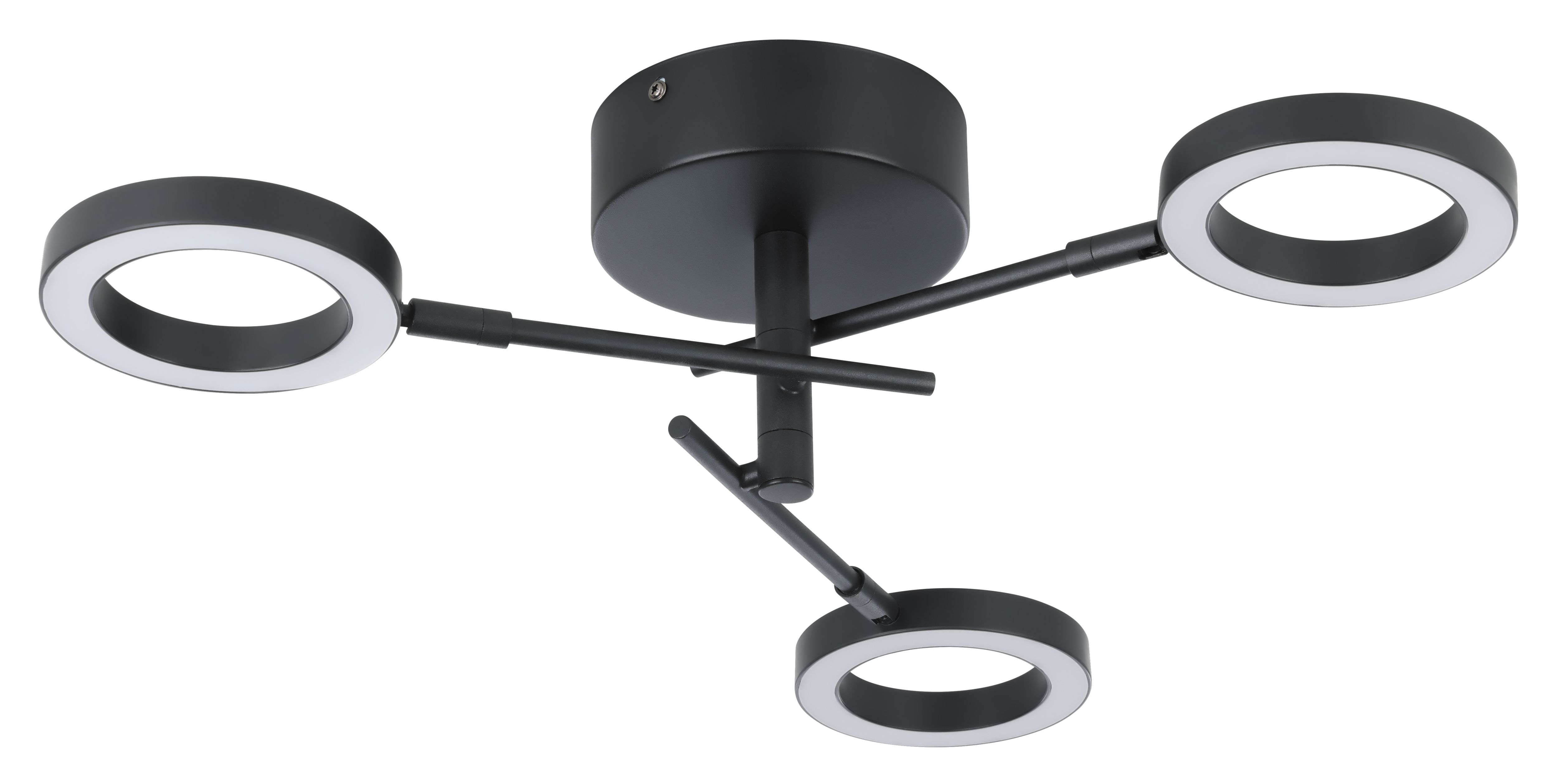 GoodHome Taphao Cyber Matt Metal & plastic Black 3 Lamp LED Circular Ceiling light