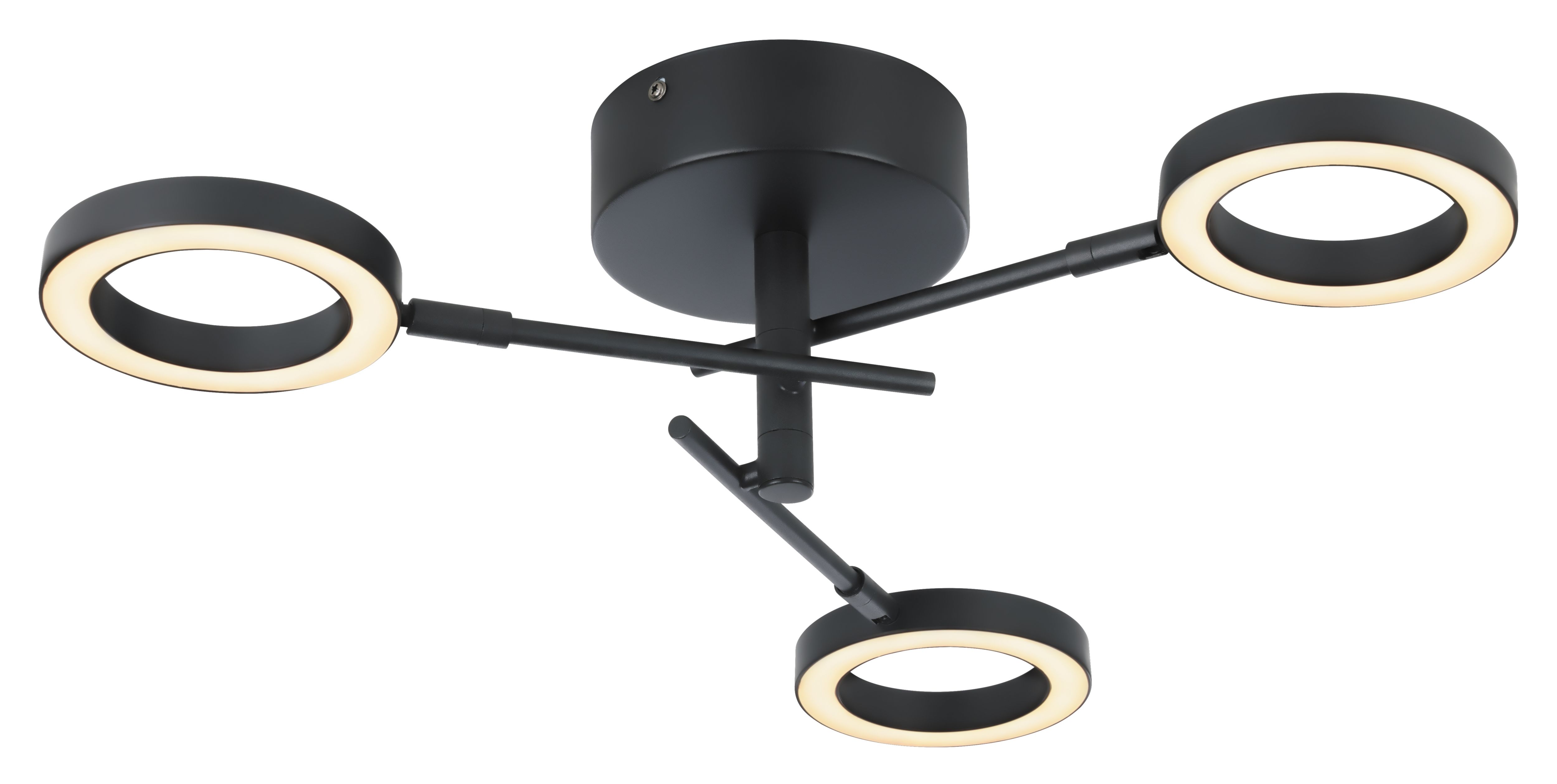 GoodHome Taphao Cyber Matt Metal & plastic Black 3 Lamp LED Circular Ceiling light