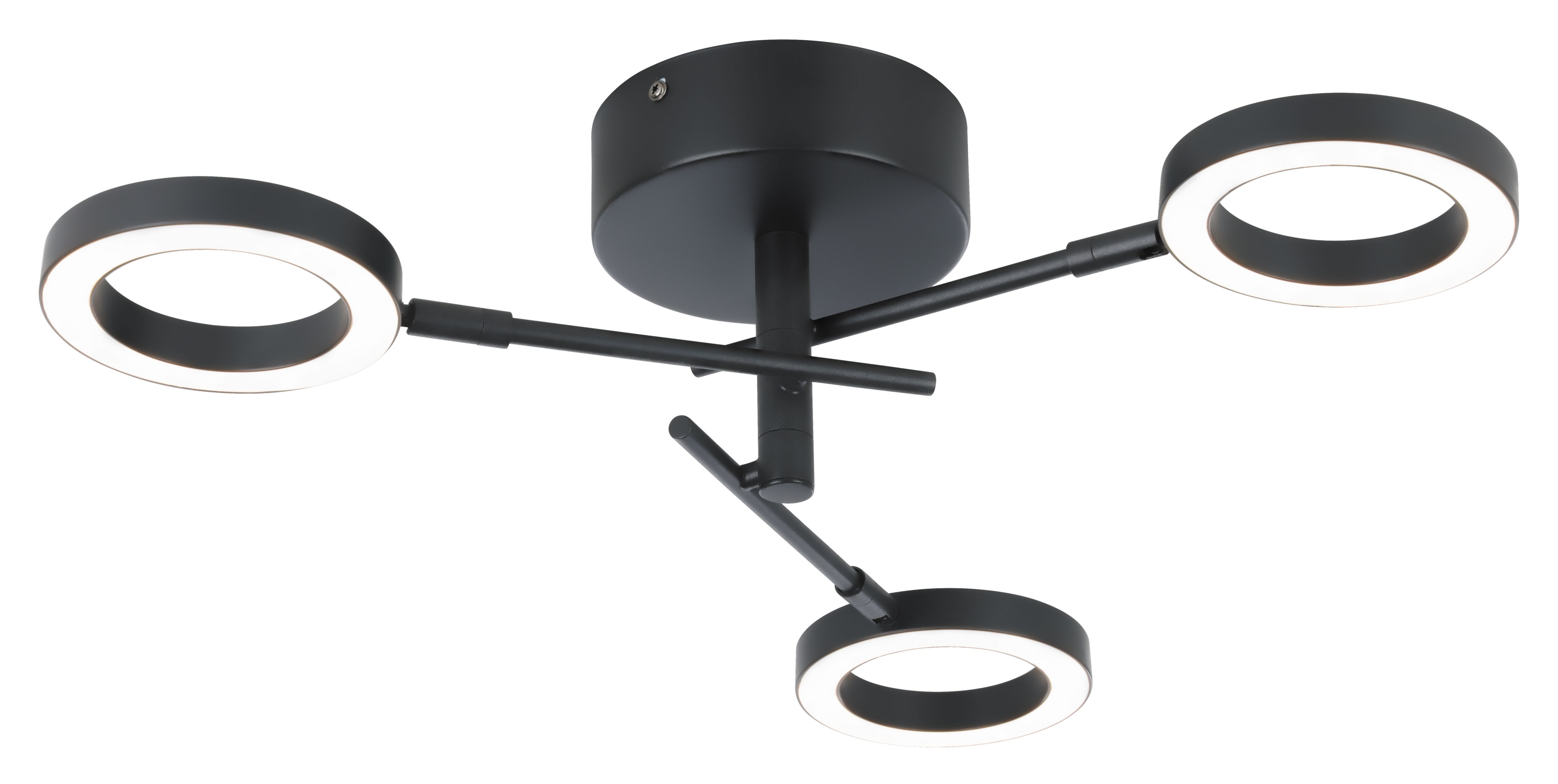 GoodHome Taphao Cyber Matt Metal & plastic Black 3 Lamp LED Circular Ceiling light
