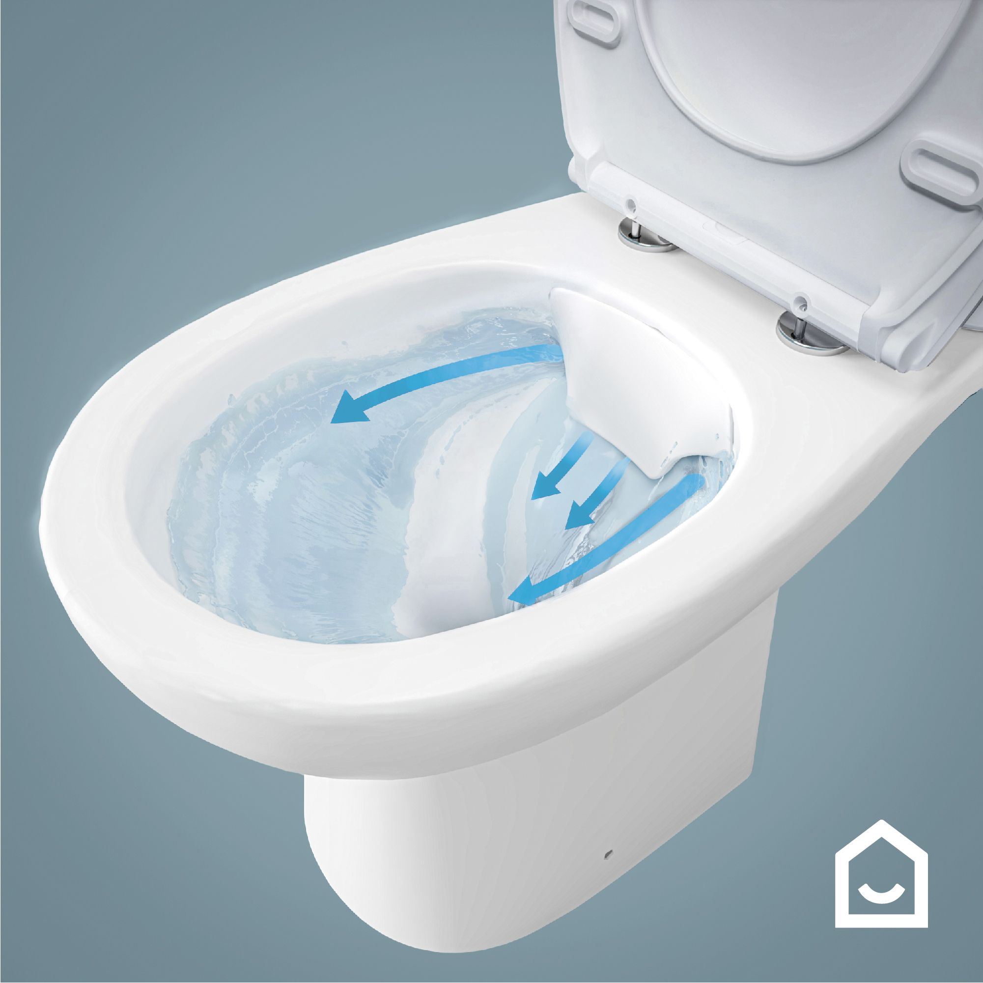 GoodHome Tasi White Rimless Round Toilet set with Soft close seat ...