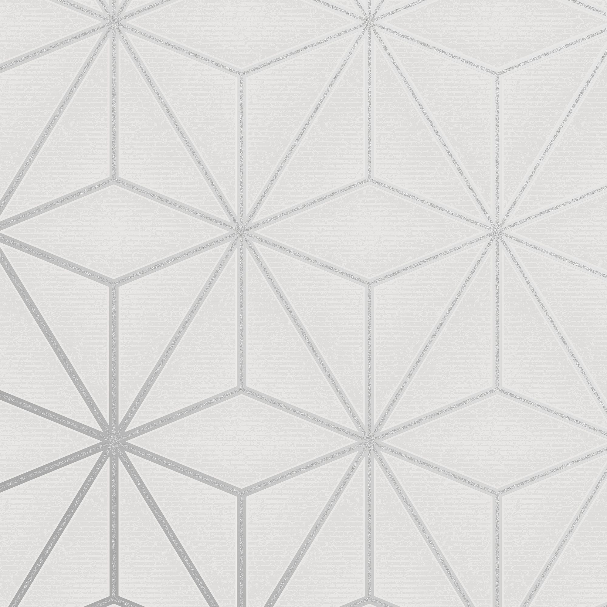 GoodHome Tattenhall Grey Geometric Metallic effect Textured Wallpaper