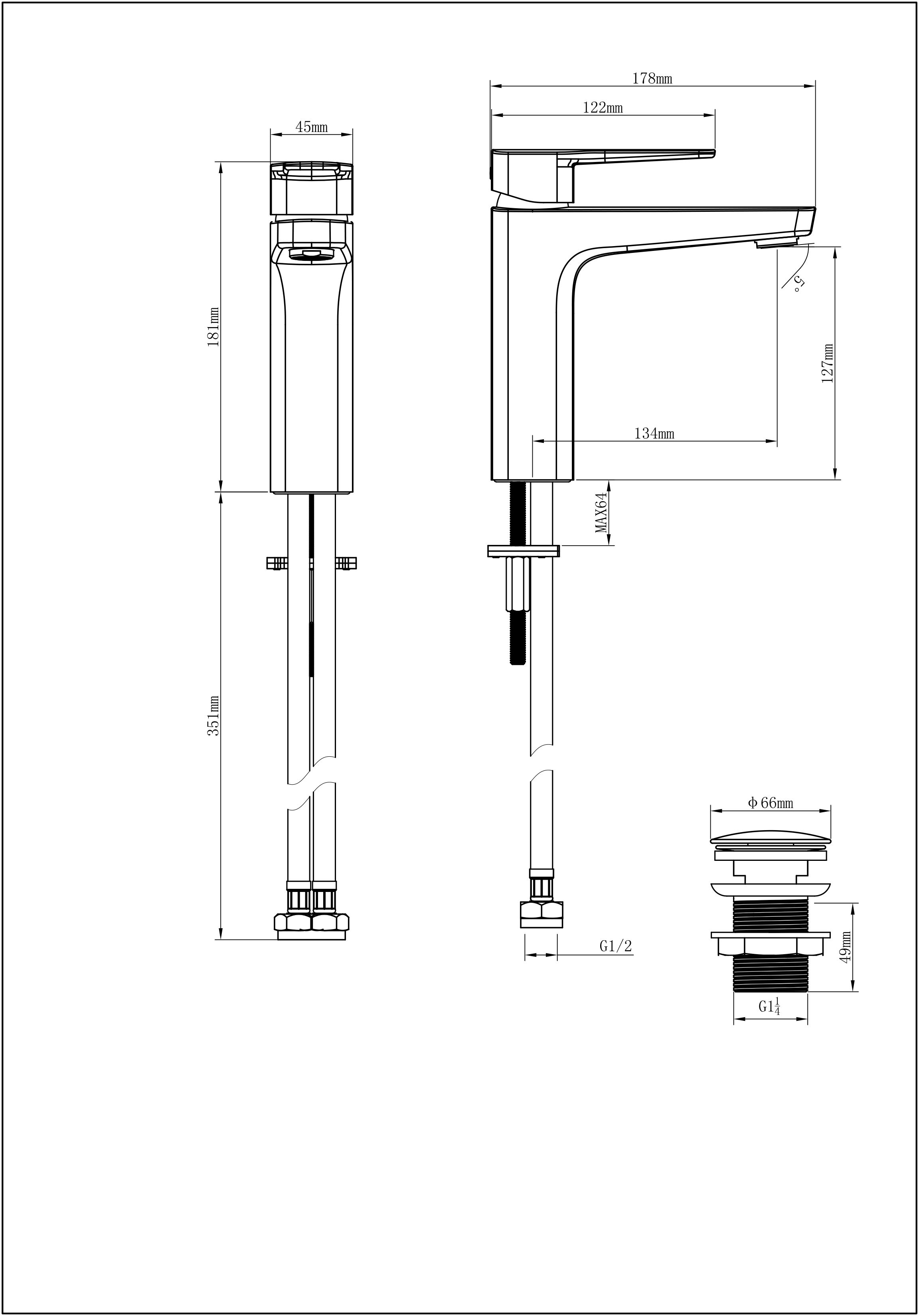 GoodHome Teesta Basin Mono mixer Tap