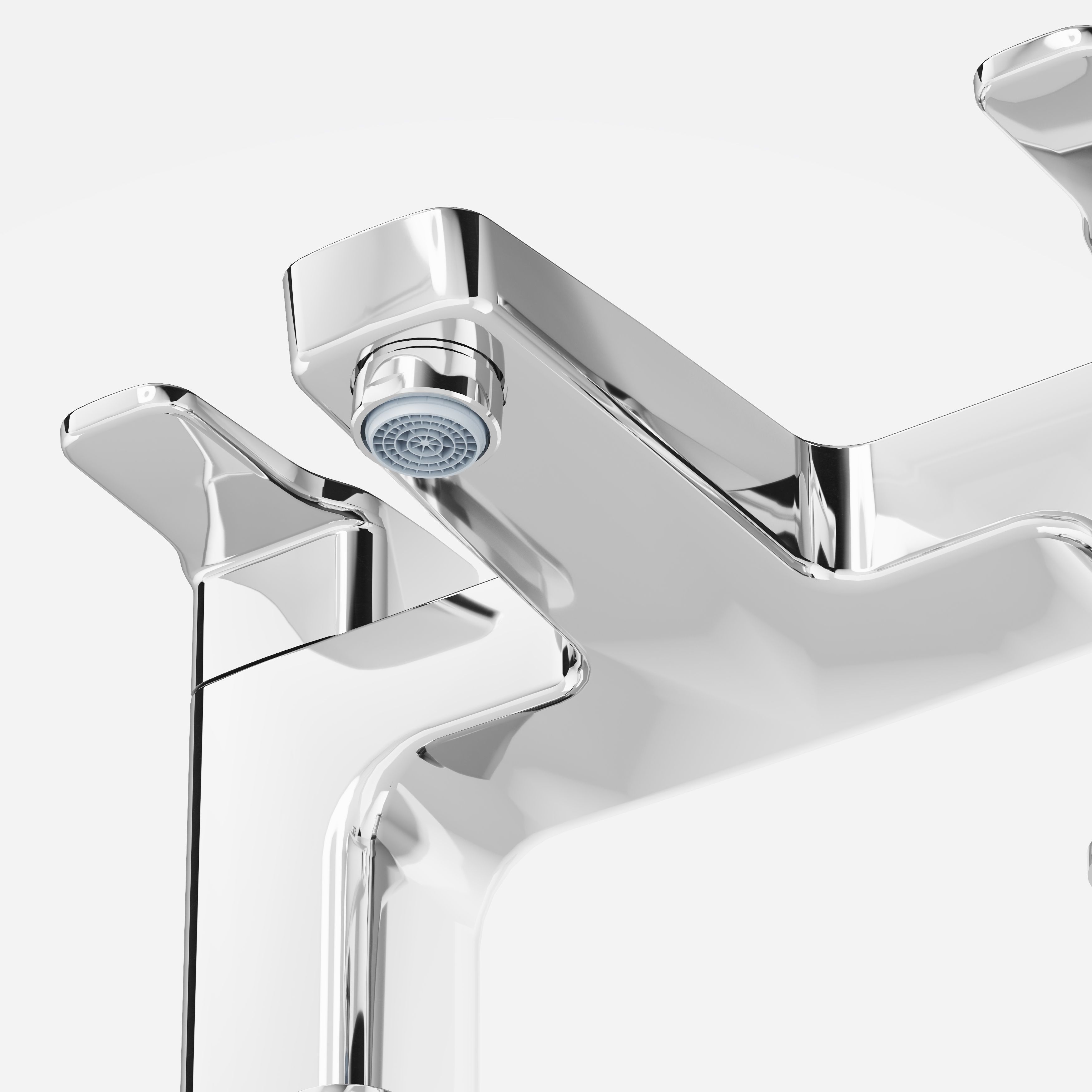 GoodHome Teesta Chrome effect Deck-mounted Manual Single Bath Filler Tap