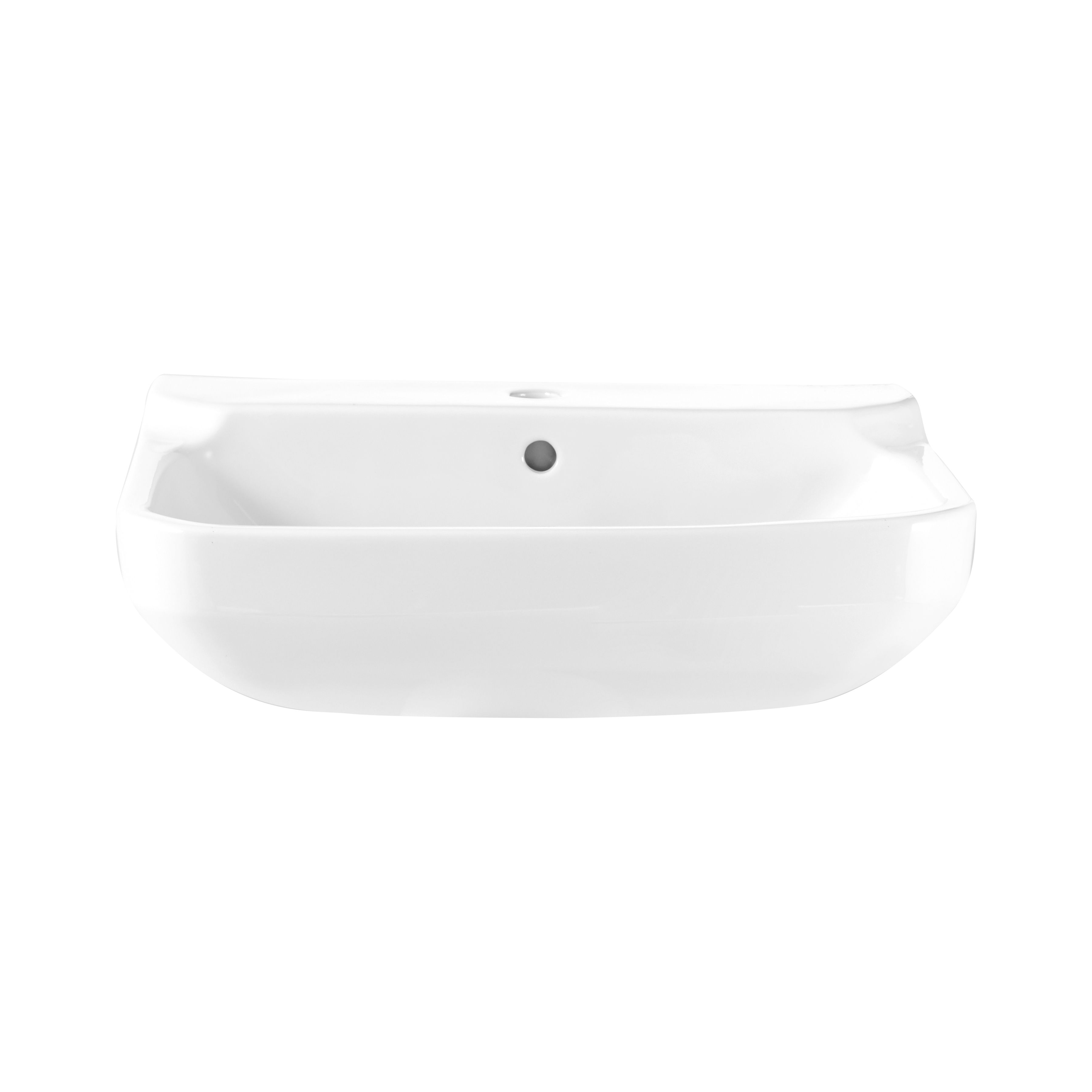 GoodHome Teesta Gloss White Oval Full pedestal 1 tap hole Basin (H)85.7cm (W)56cm