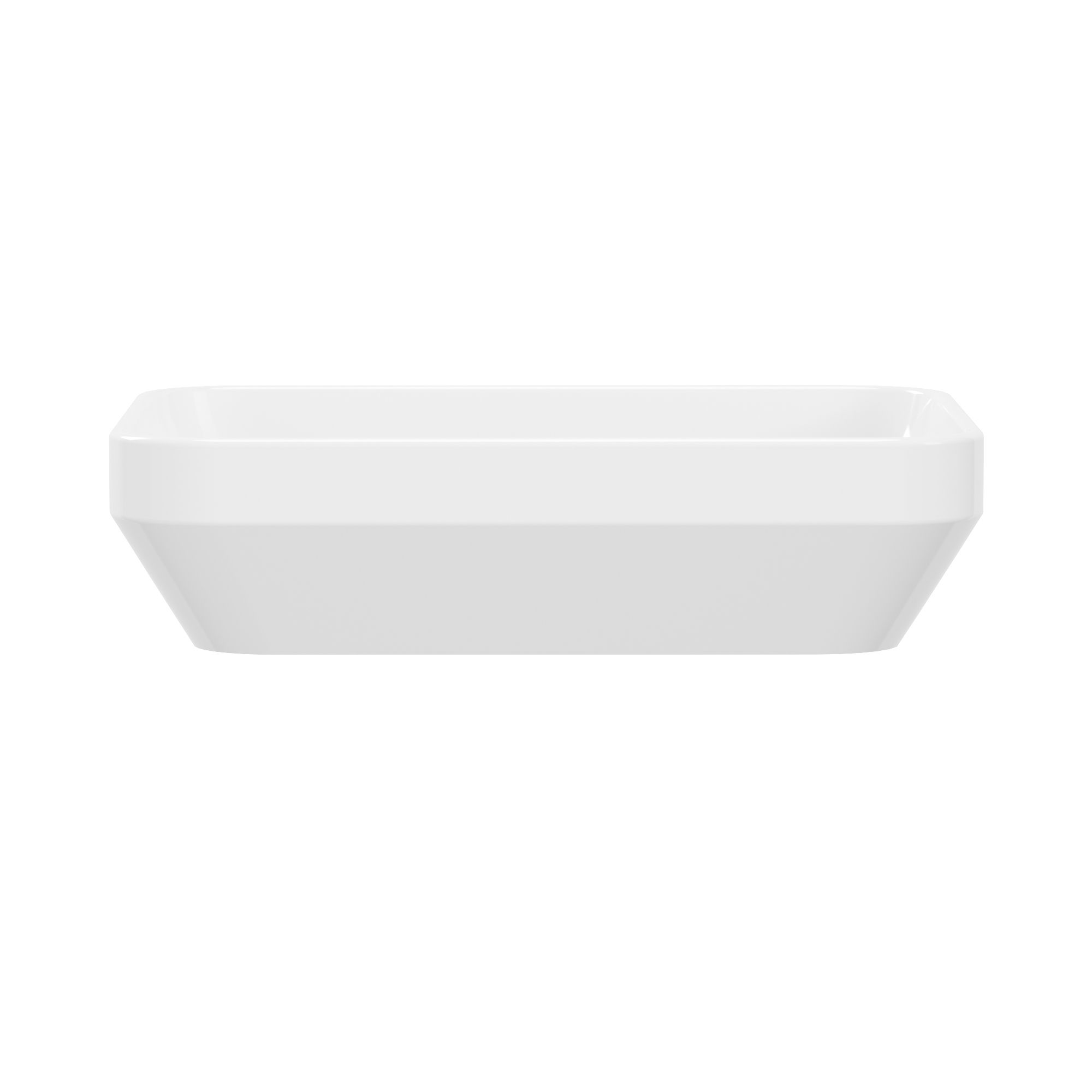 GoodHome Teesta Satin White Rectangular Counter top Basin (W)45cm