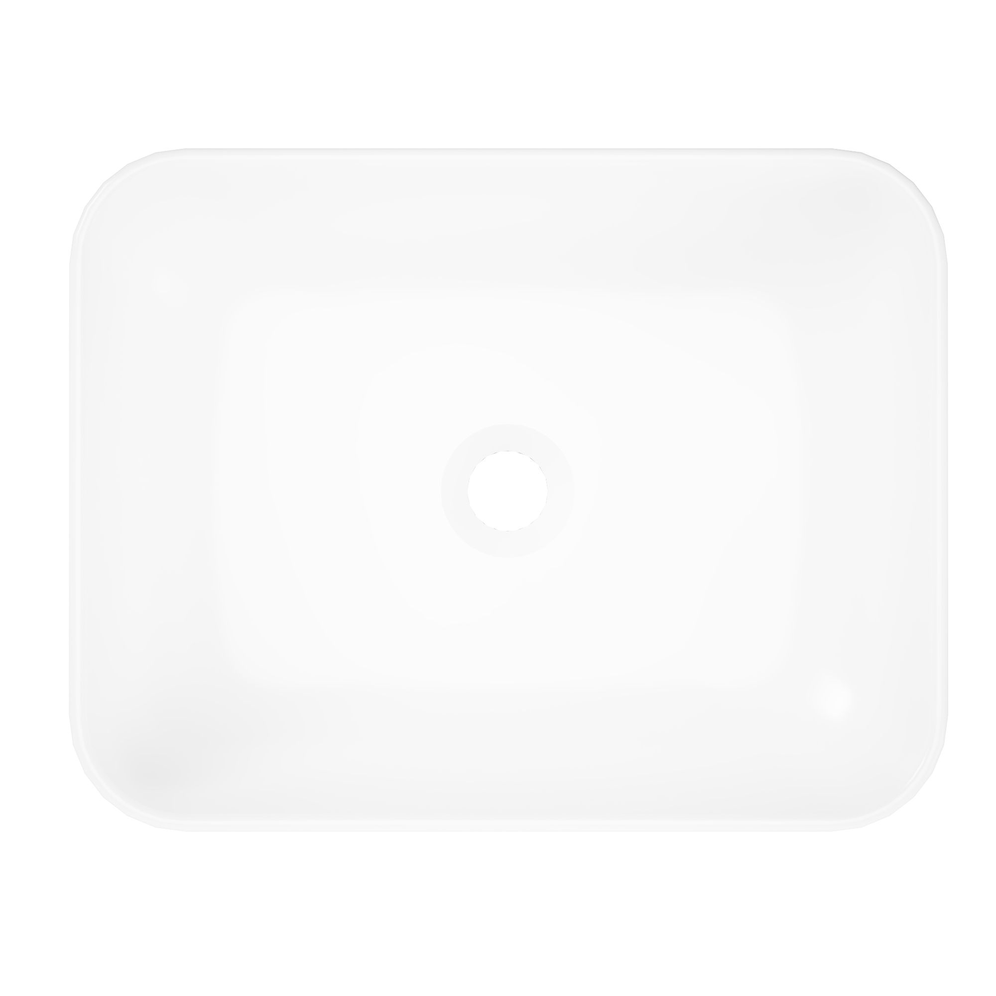 GoodHome Teesta Satin White Rectangular Counter top Basin (W)45cm