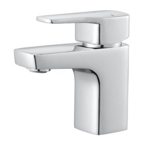 GoodHome Teesta Small Square Deck-mounted Manual Basin Mono mixer Tap