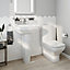 GoodHome Teesta White Close-coupled Square Toilet with Soft close seat