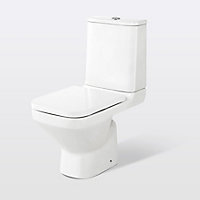 GoodHome Teesta White Close-coupled Toilet & cistern with Soft close seat