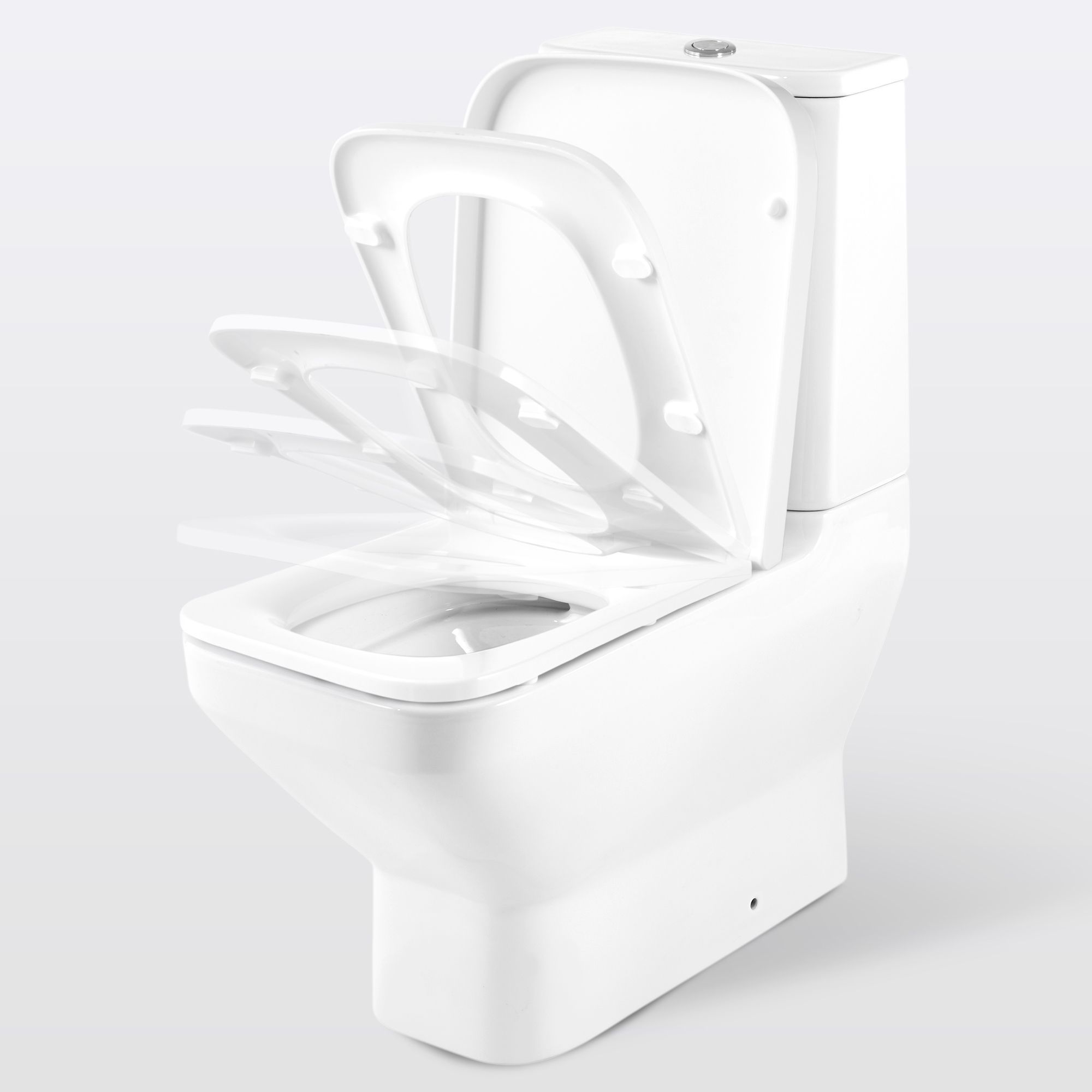GoodHome Teesta White Close-coupled Toilet set with Soft close seat