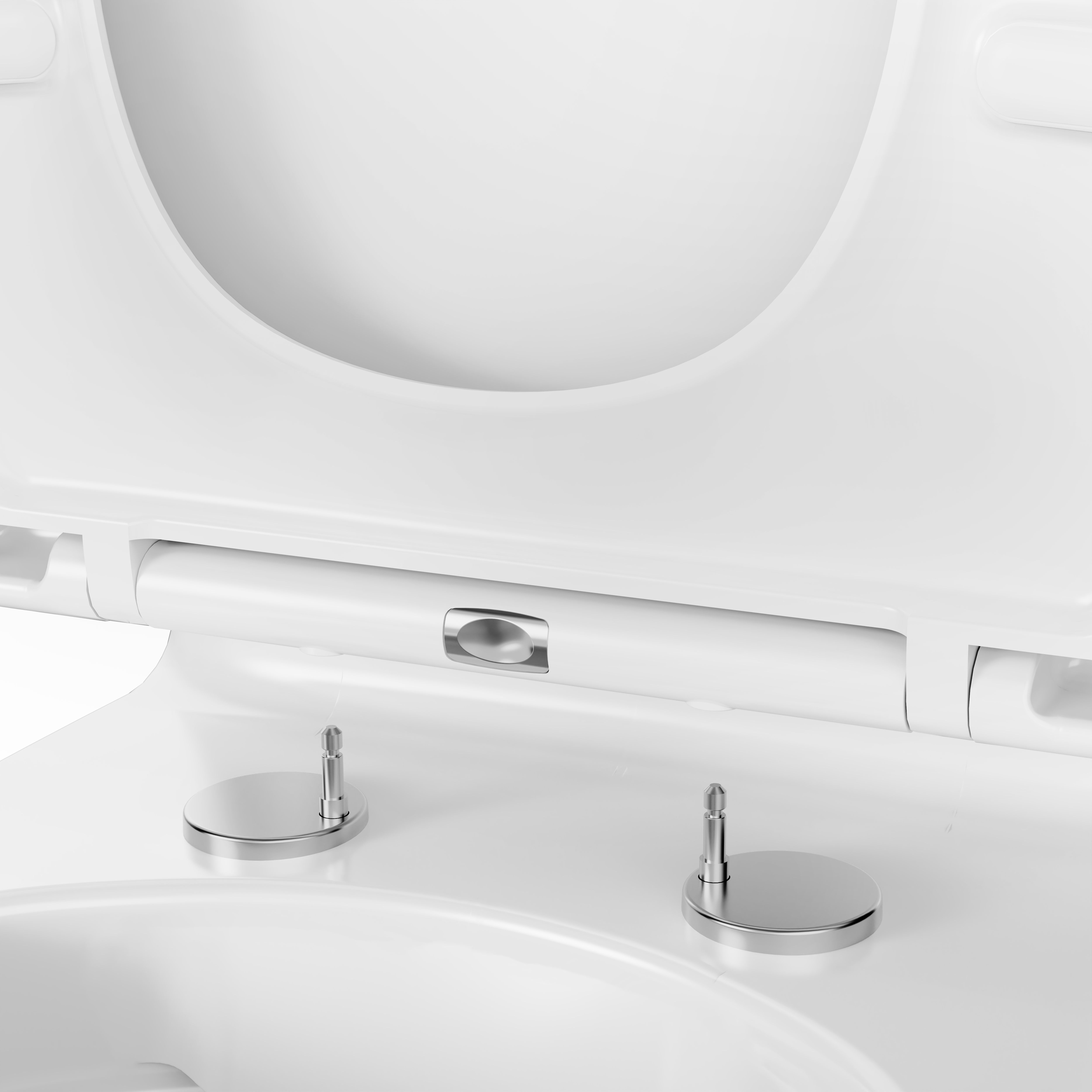 GoodHome Teesta White Open back close-coupled Square Toilet set with Soft close seat & Exposed cistern