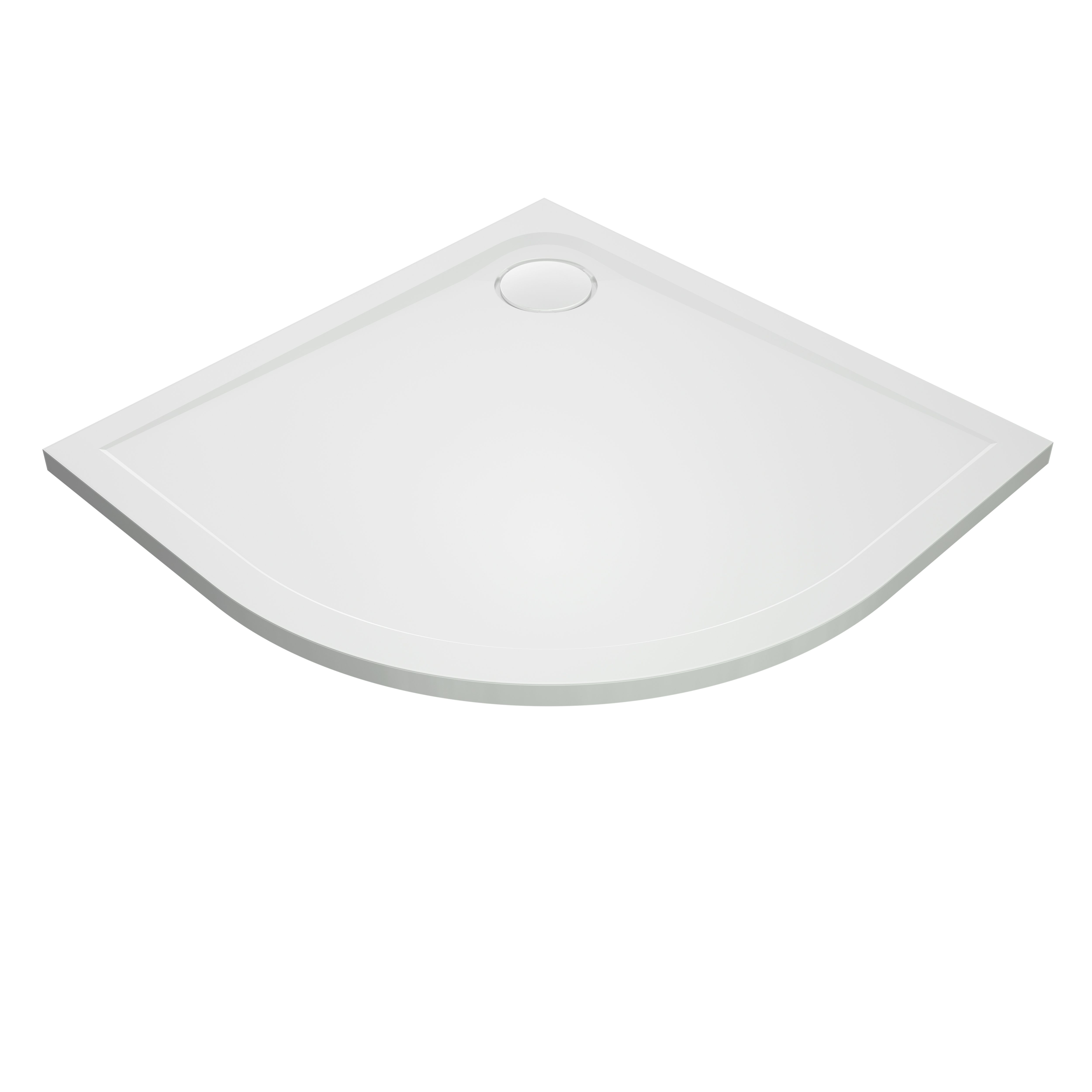 GoodHome Teesta White Quadrant Corner drain Shower tray (L)900mm (W)900mm (H) 27mm